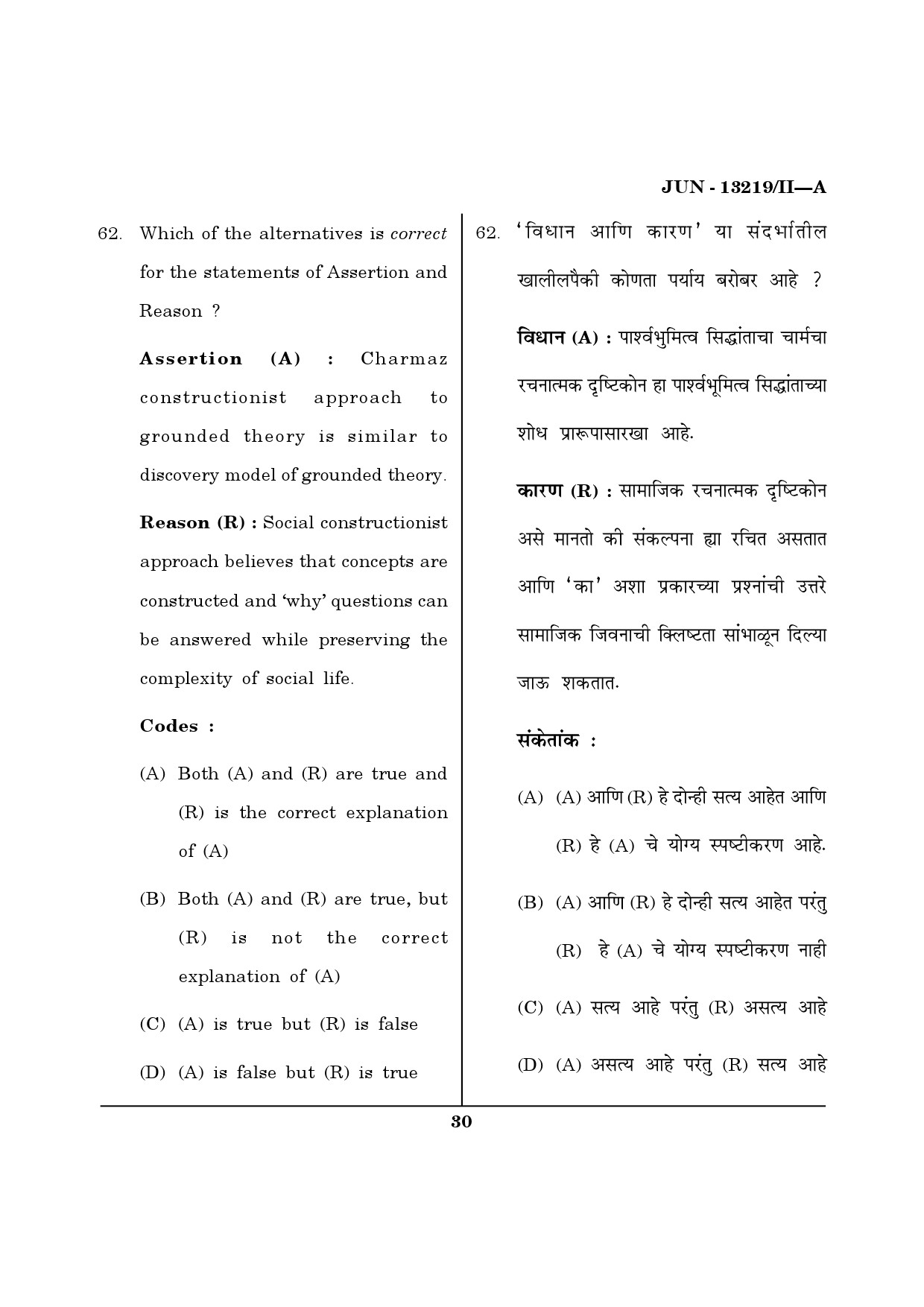 Maharashtra SET Psychology Question Paper II June 2019 29