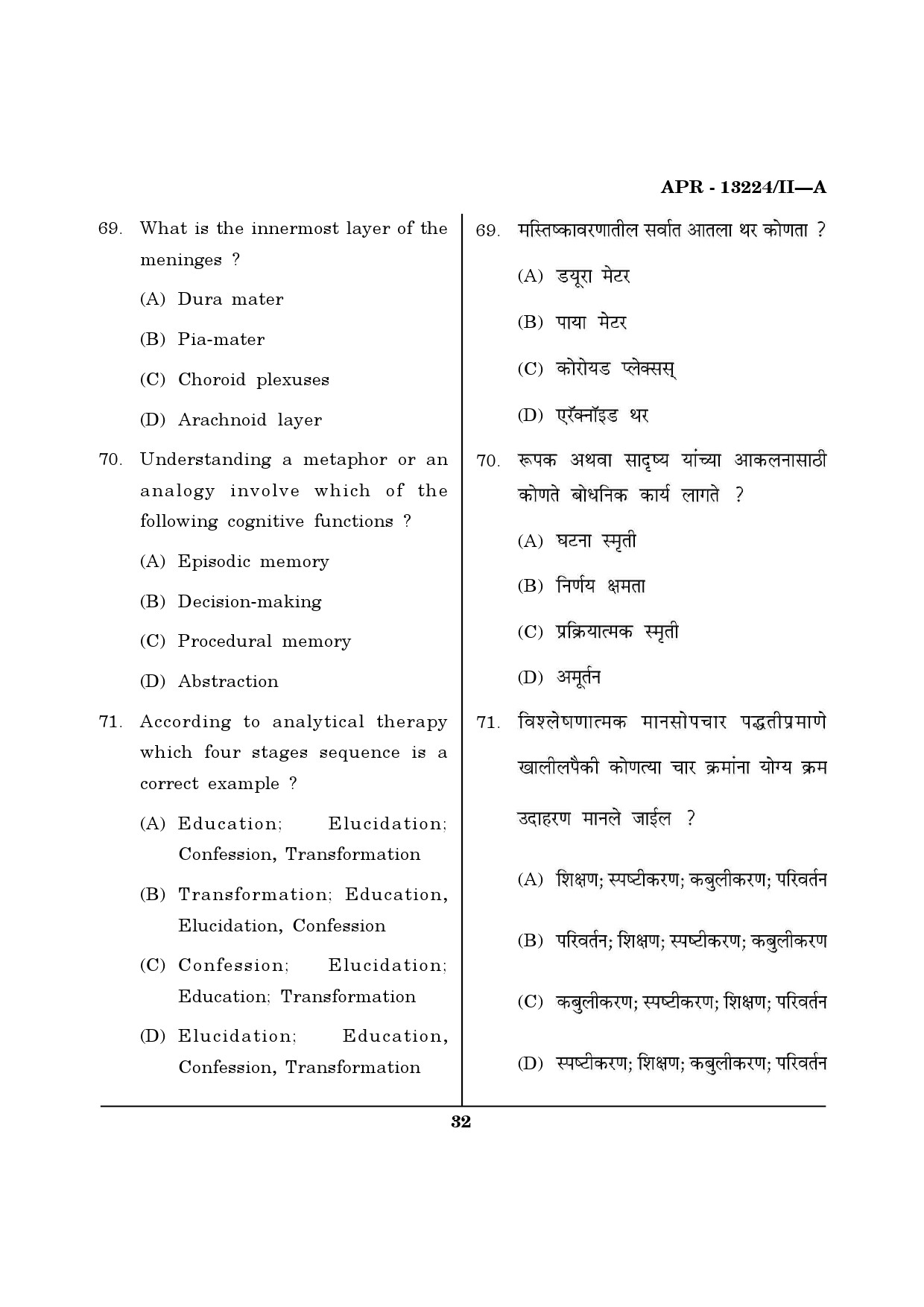 MH SET Psychology Question Paper II April 2024 31