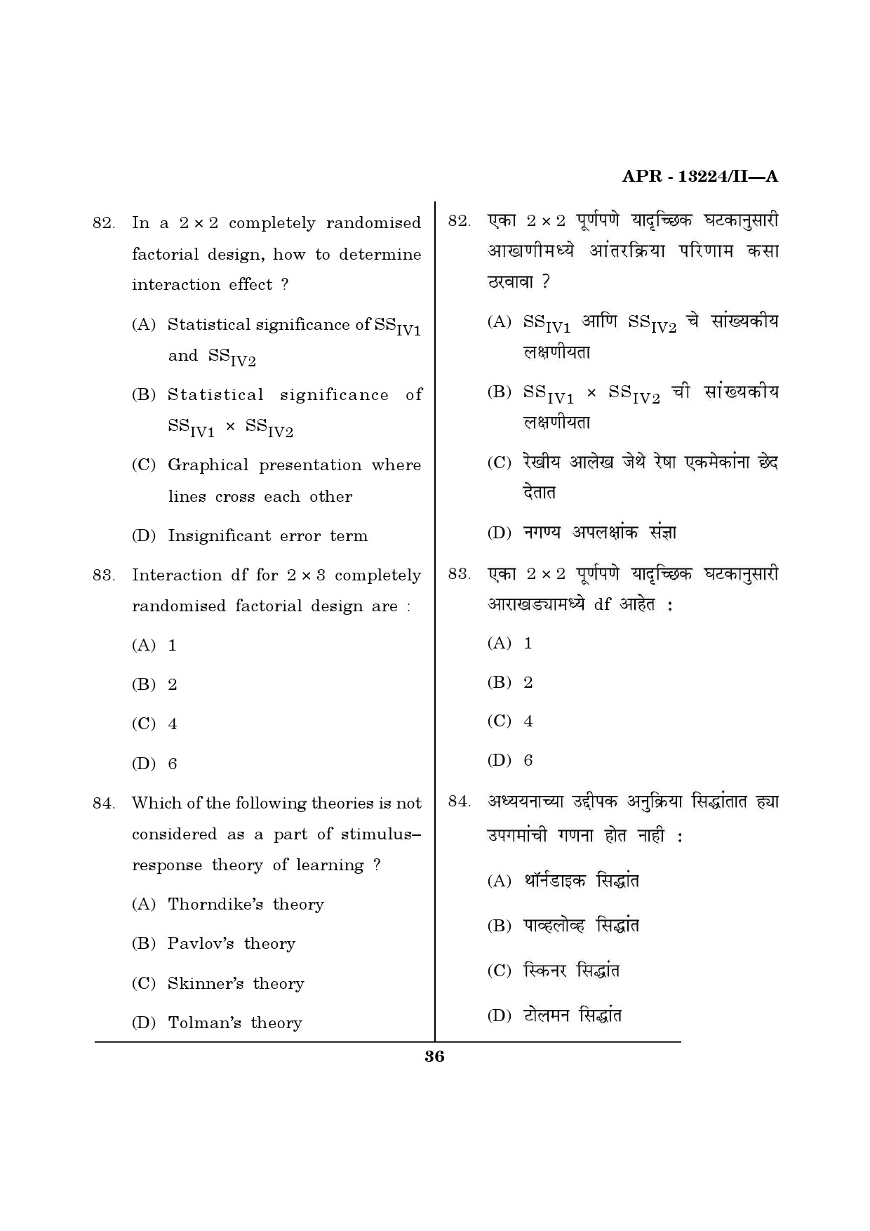 MH SET Psychology Question Paper II April 2024 35