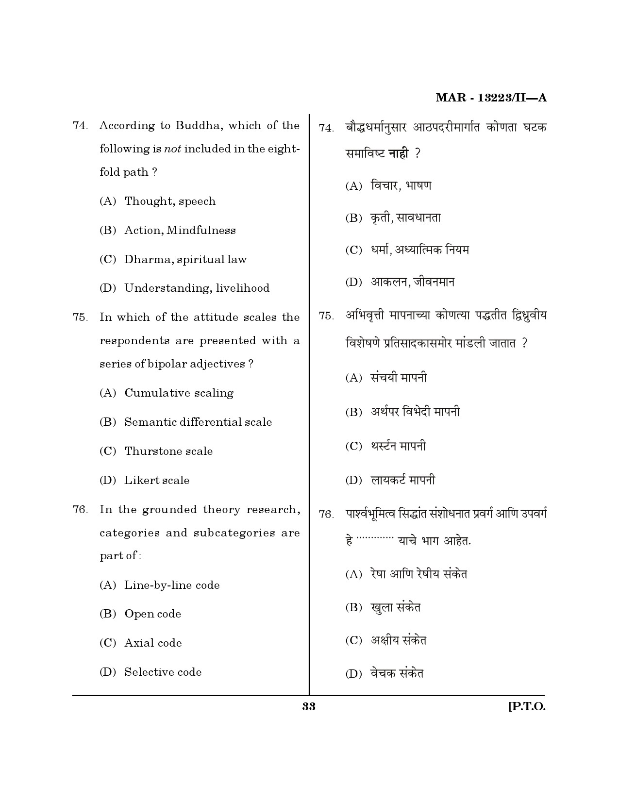 MH SET Psychology Question Paper II March 2023 32