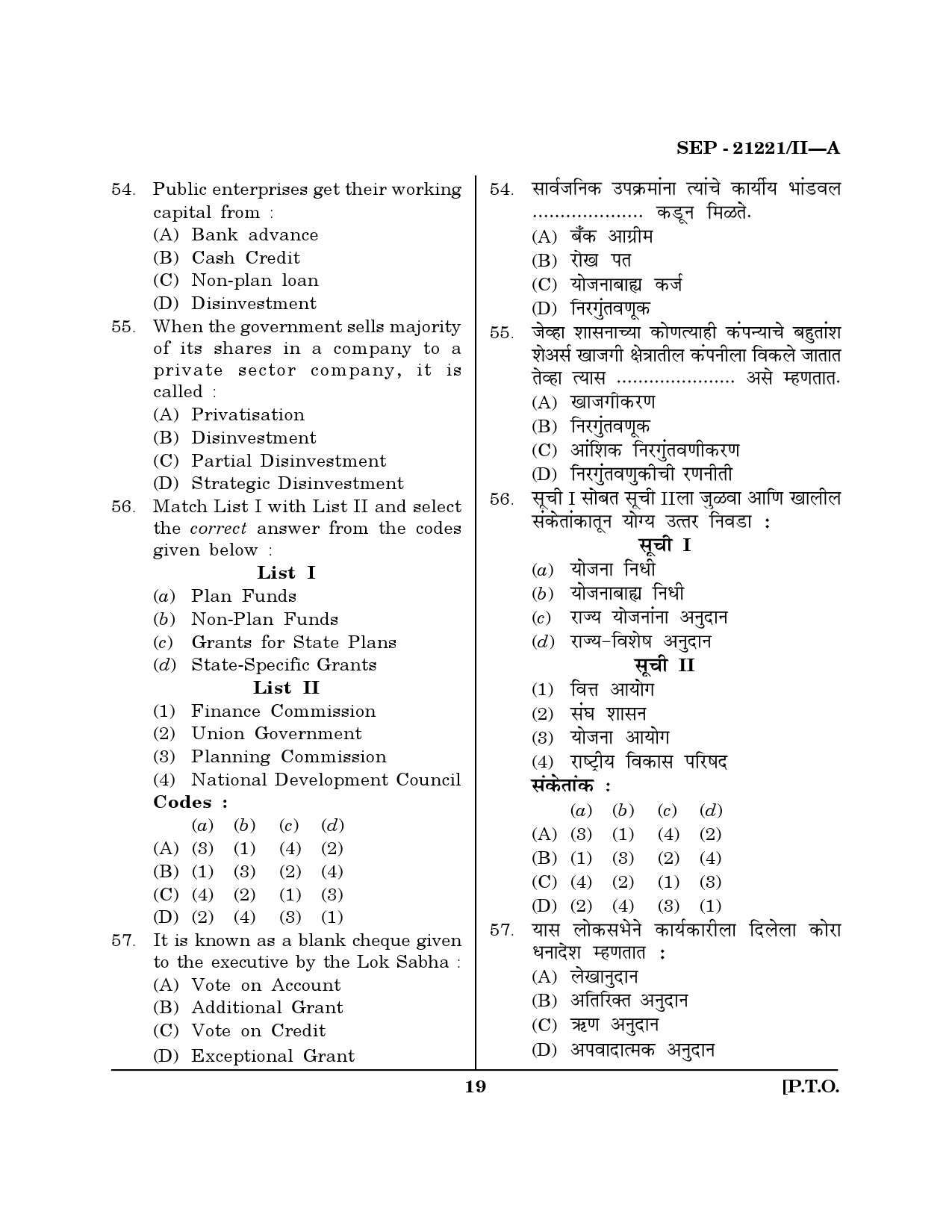 Maharashtra SET Public Administration Exam Question Paper September 2021 18