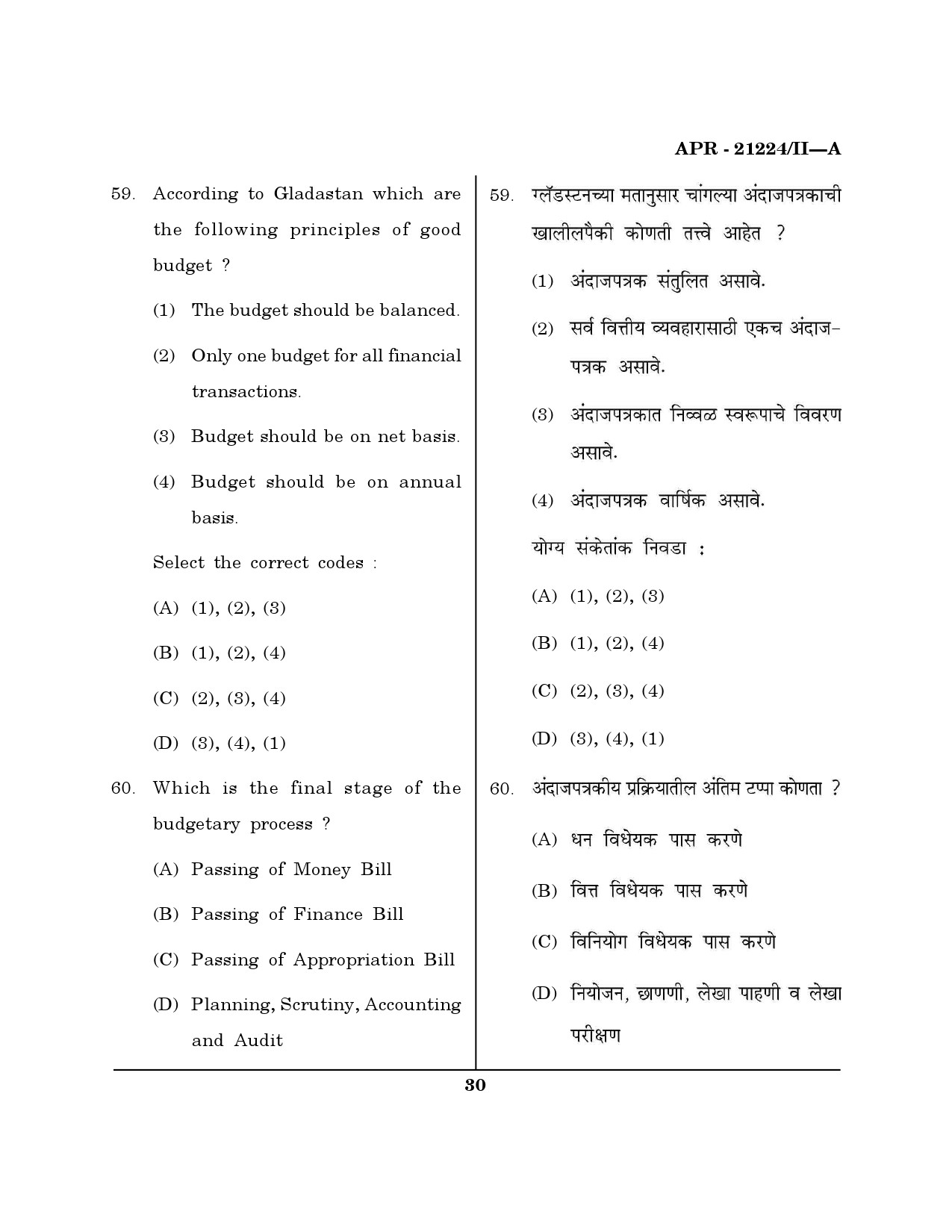 MH SET Public Administration Question Paper II April 2024 29