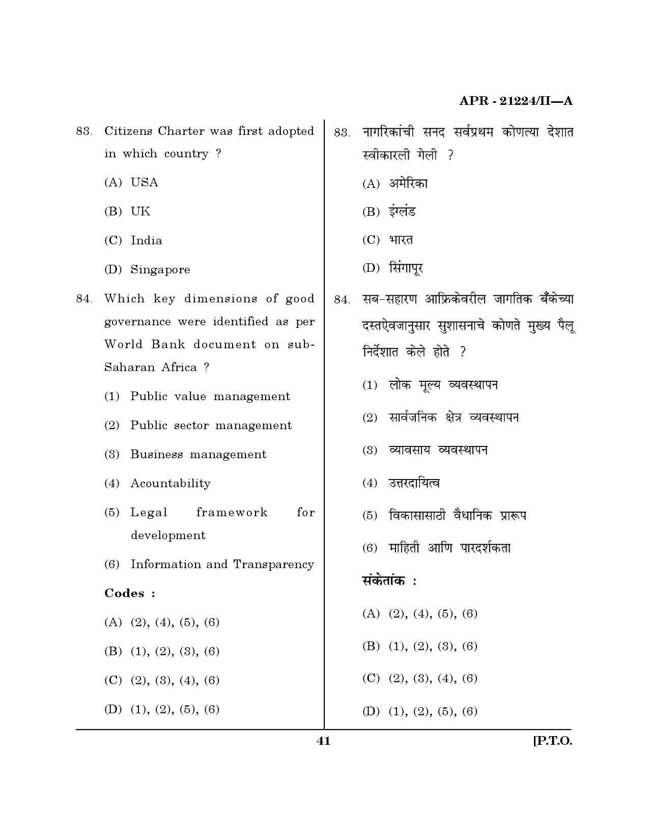 MH SET Public Administration Question Paper II April 2024 40