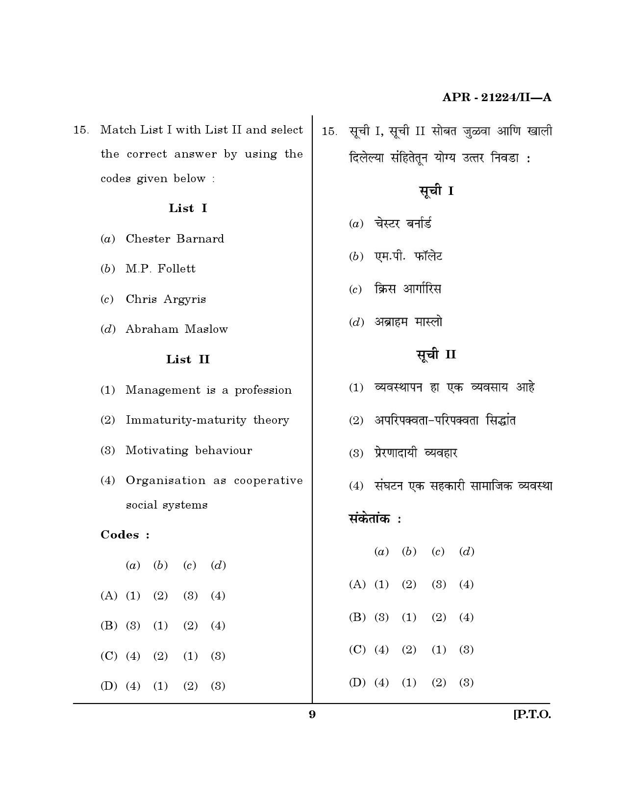 MH SET Public Administration Question Paper II April 2024 8