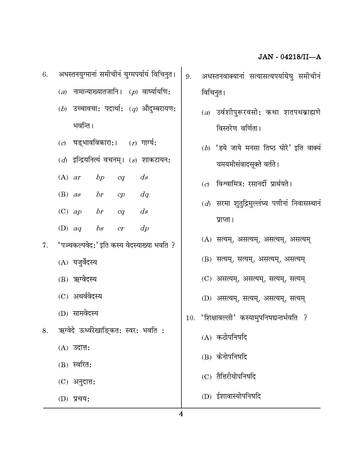 Maharashtra SET Sanskrit Question Paper II January 2018 3