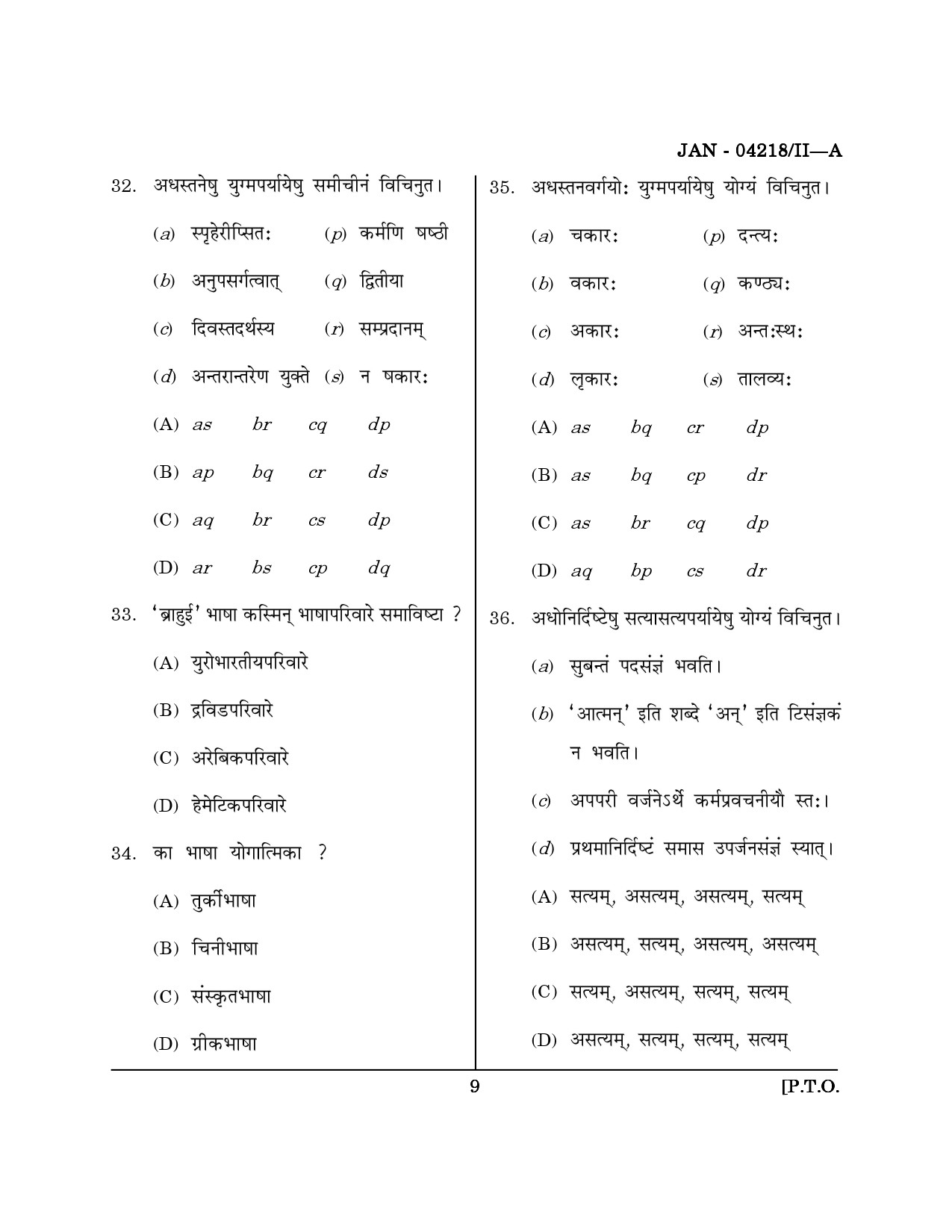 Maharashtra SET Sanskrit Question Paper II January 2018 8