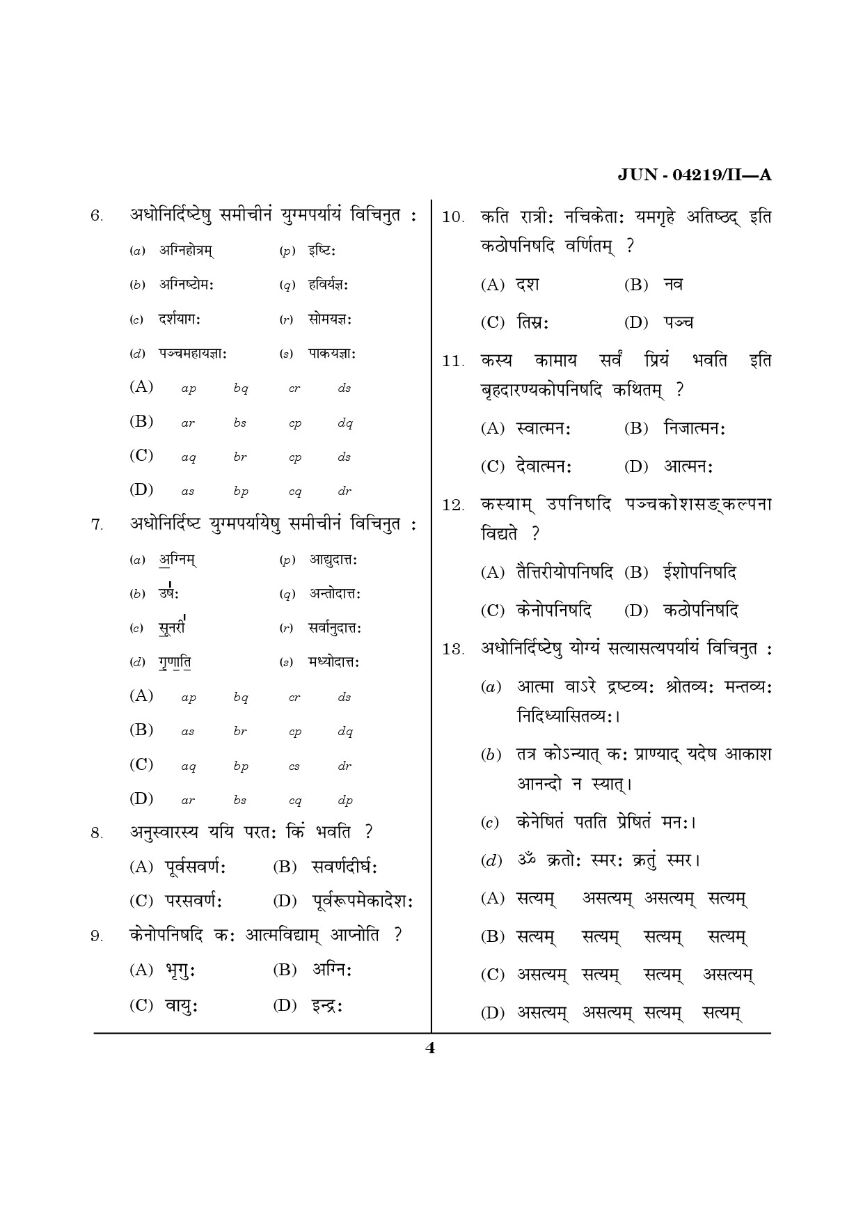 Maharashtra SET Sanskrit Question Paper II June 2019 3