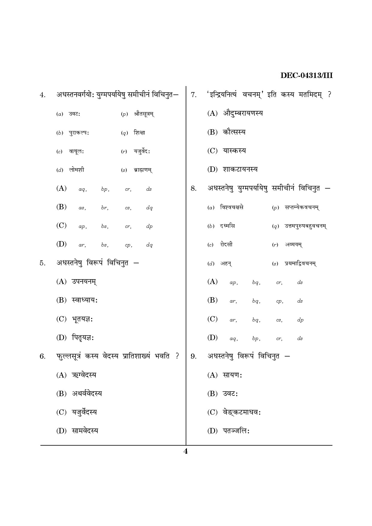 Maharashtra SET Sanskrit Question Paper III December 2013 3