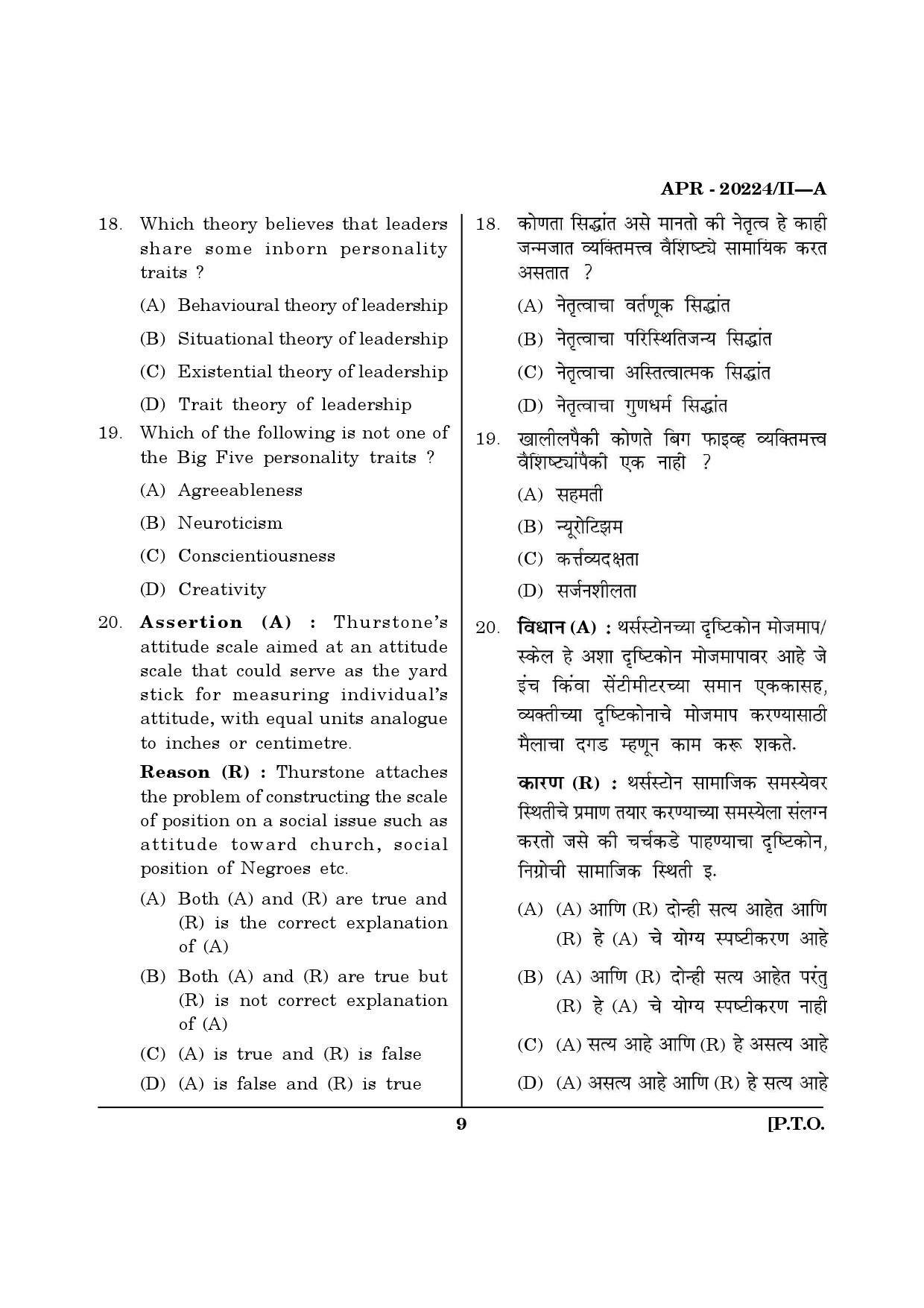 MH SET Social Work Question Paper II April 2024 8