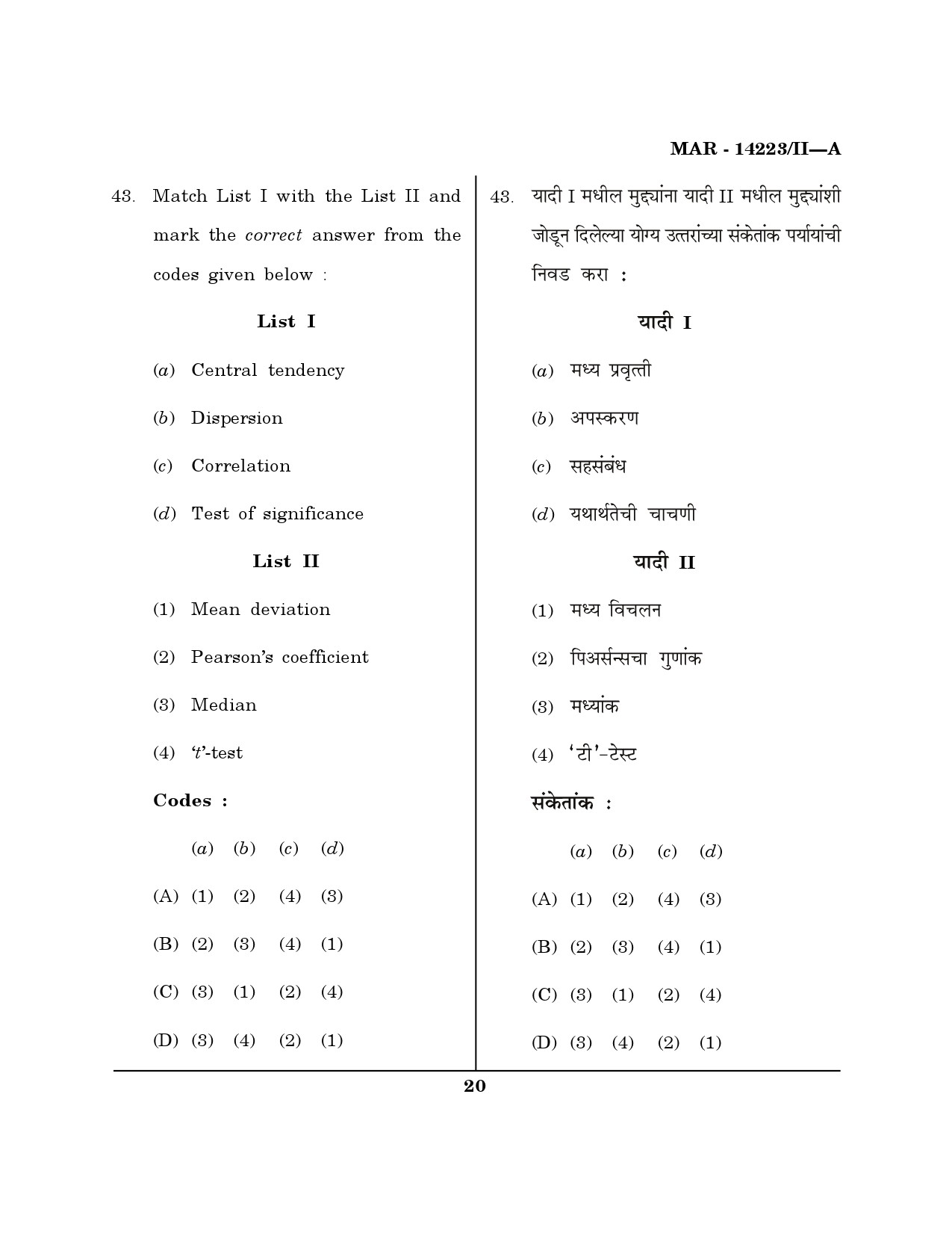 MH SET Sociology Question Paper II March 2023 19