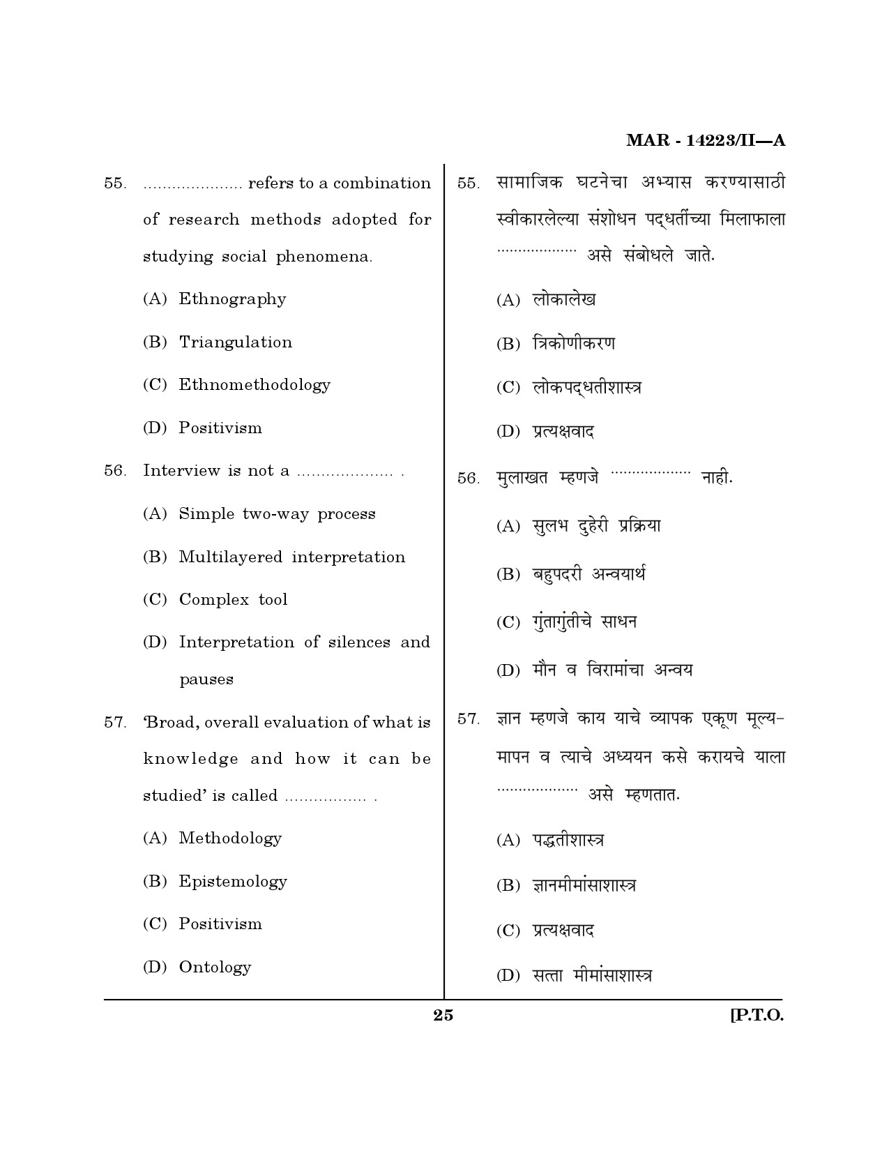 MH SET Sociology Question Paper II March 2023 24