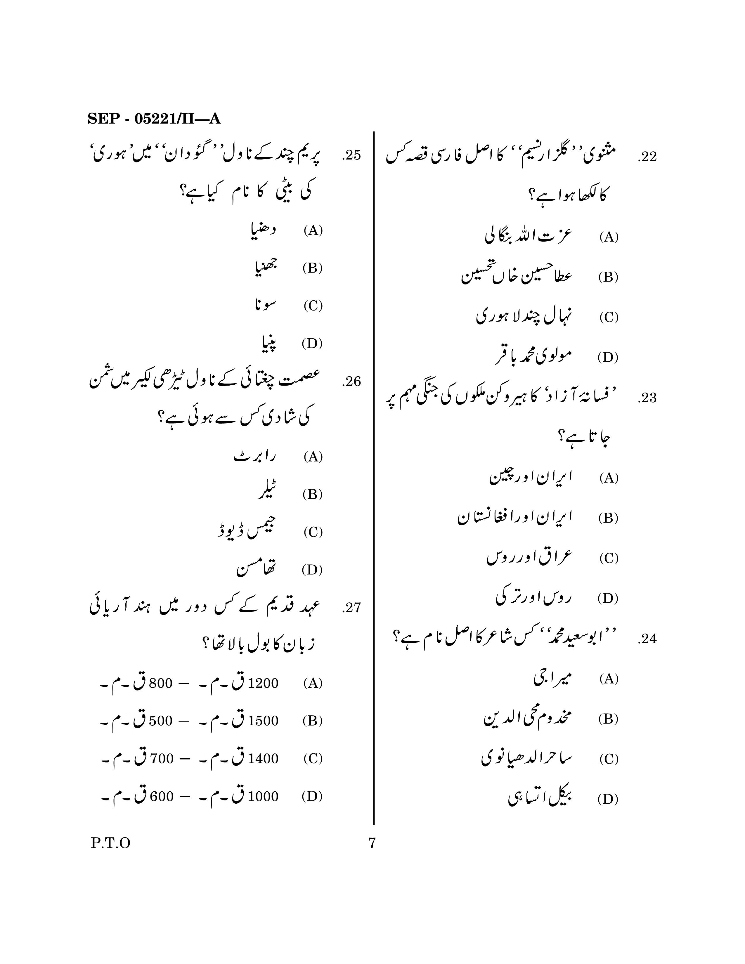 Maharashtra SET Urdu Exam Question Paper September 2021 6