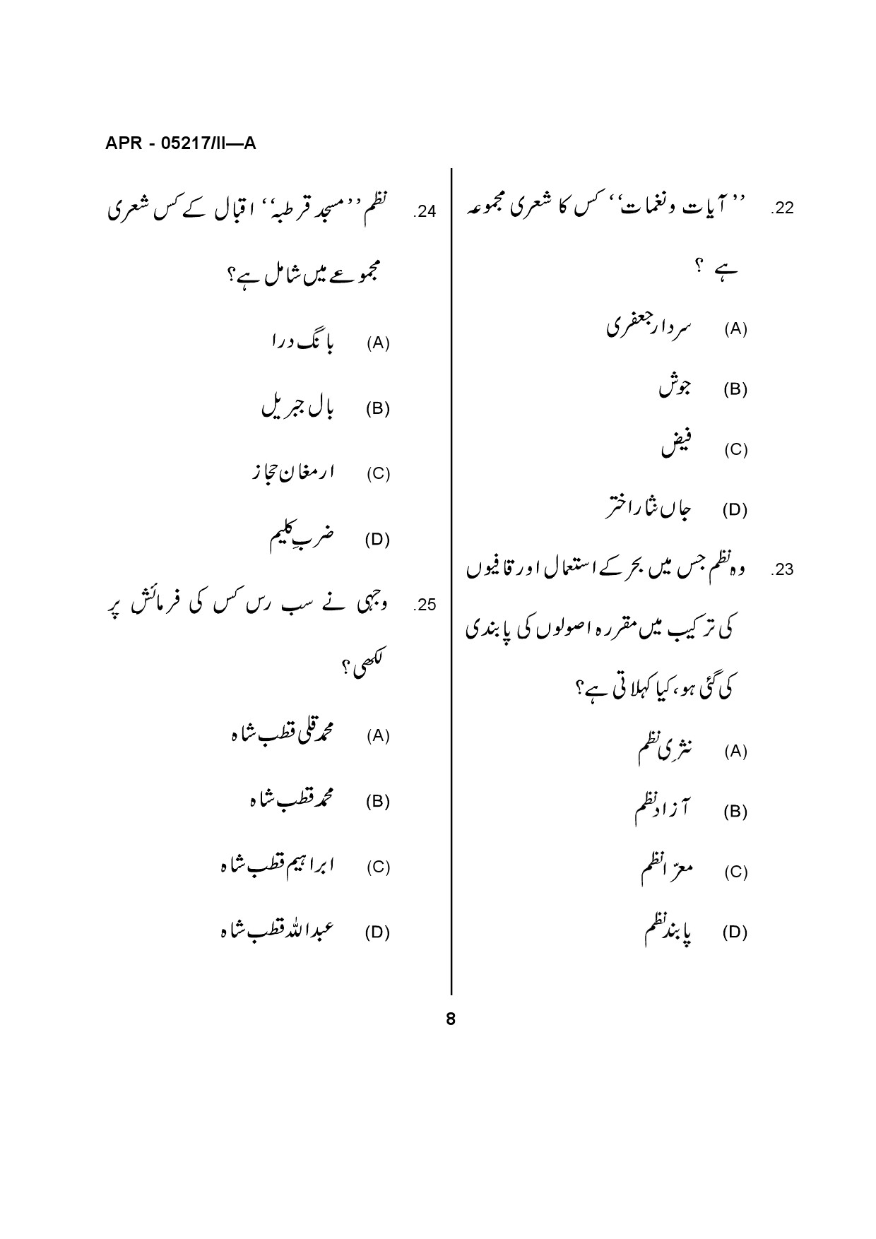 Maharashtra SET Urdu Question Paper II April 2017 6