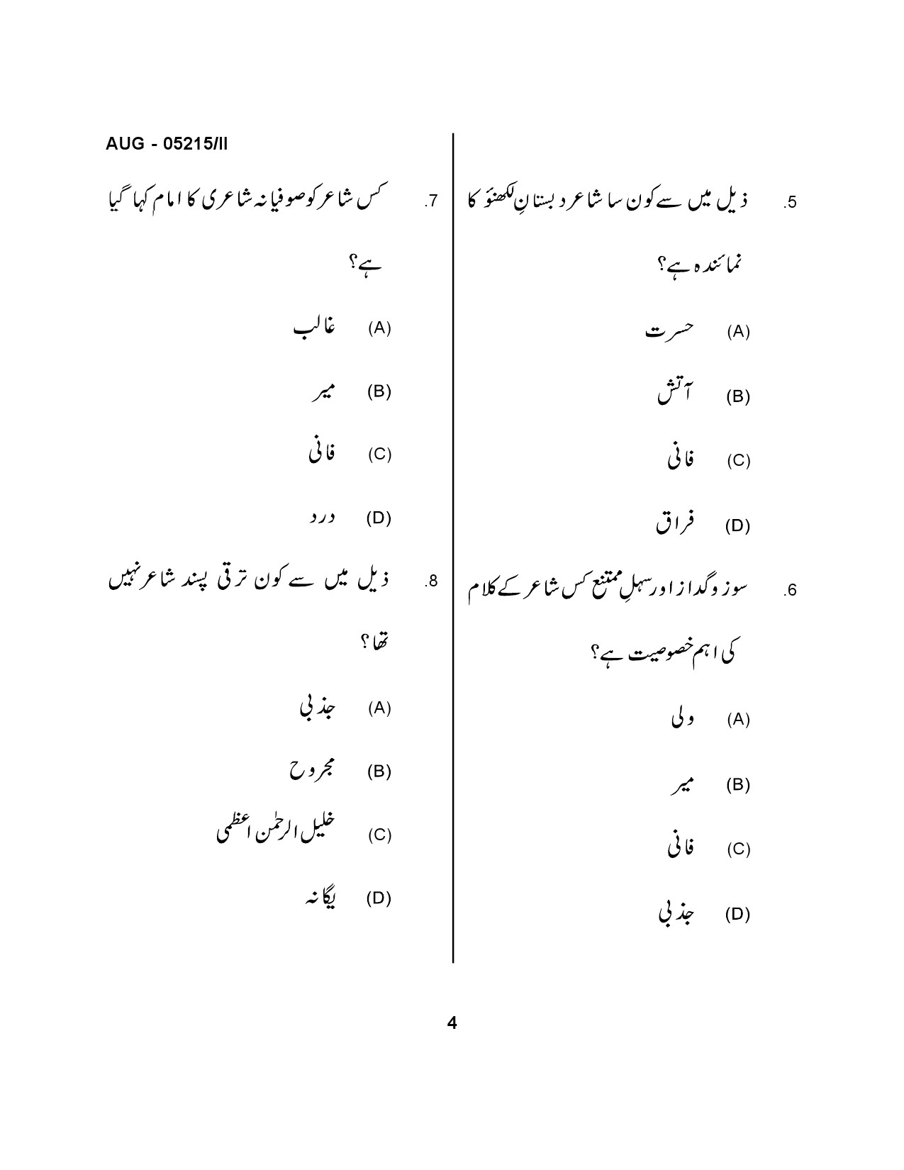 Maharashtra SET Urdu Question Paper II August 2015 2