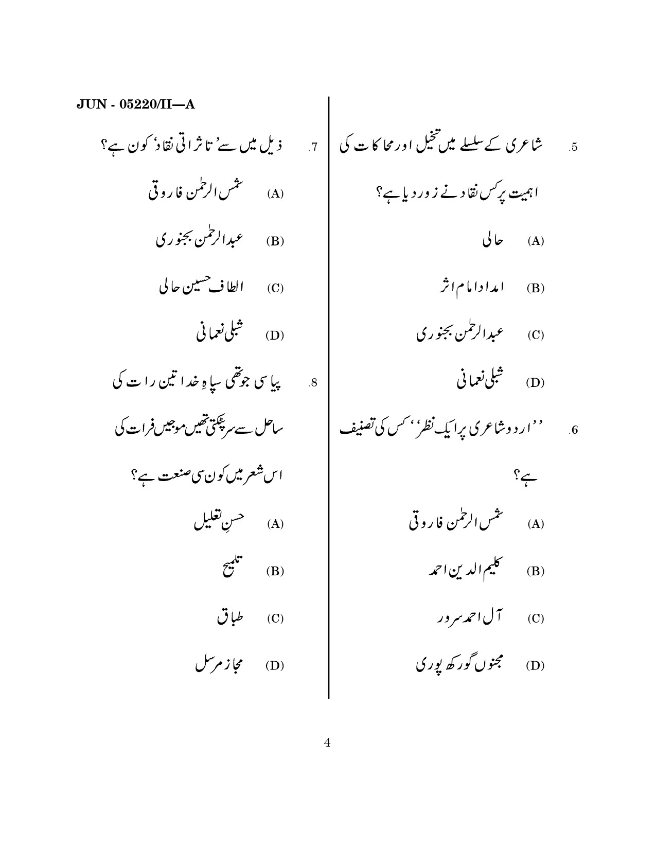 Maharashtra SET Urdu Question Paper II June 2020 3