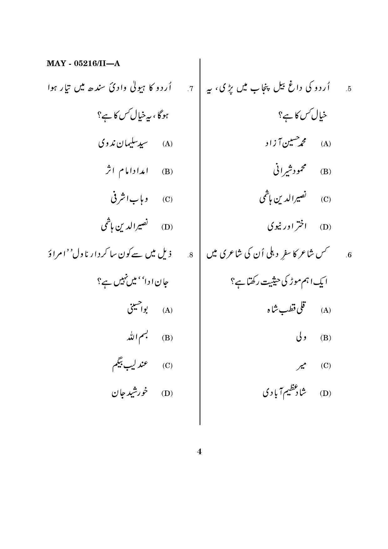 Maharashtra SET Urdu Question Paper II May 2016 2