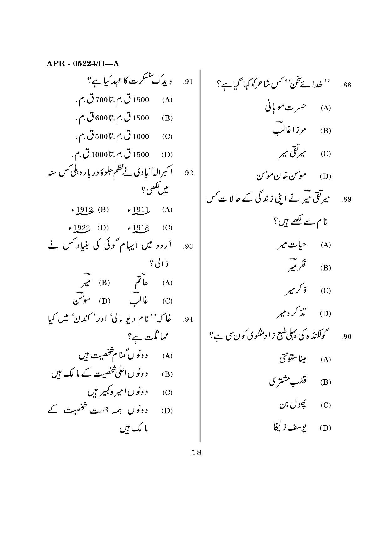 MH SET Urdu Question Paper II April 2024 17