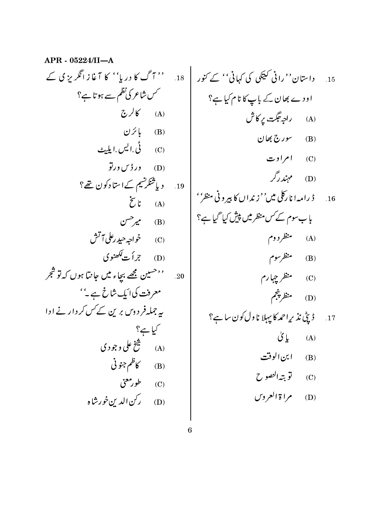 MH SET Urdu Question Paper II April 2024 5