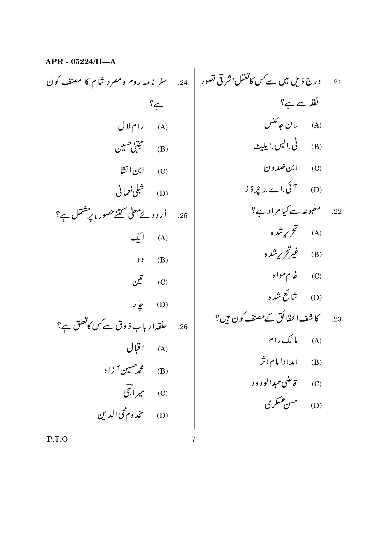 MH SET Urdu Question Paper II April 2024 6