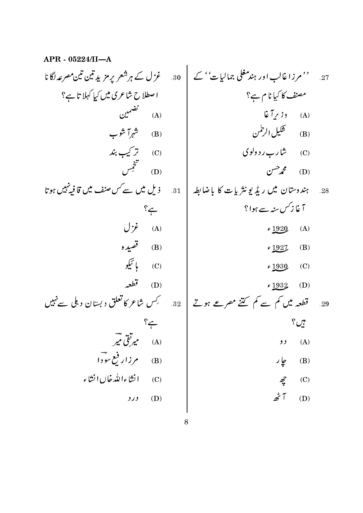 MH SET Urdu Question Paper II April 2024 7