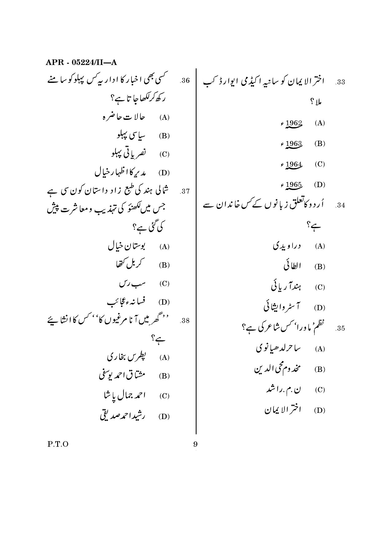 MH SET Urdu Question Paper II April 2024 8