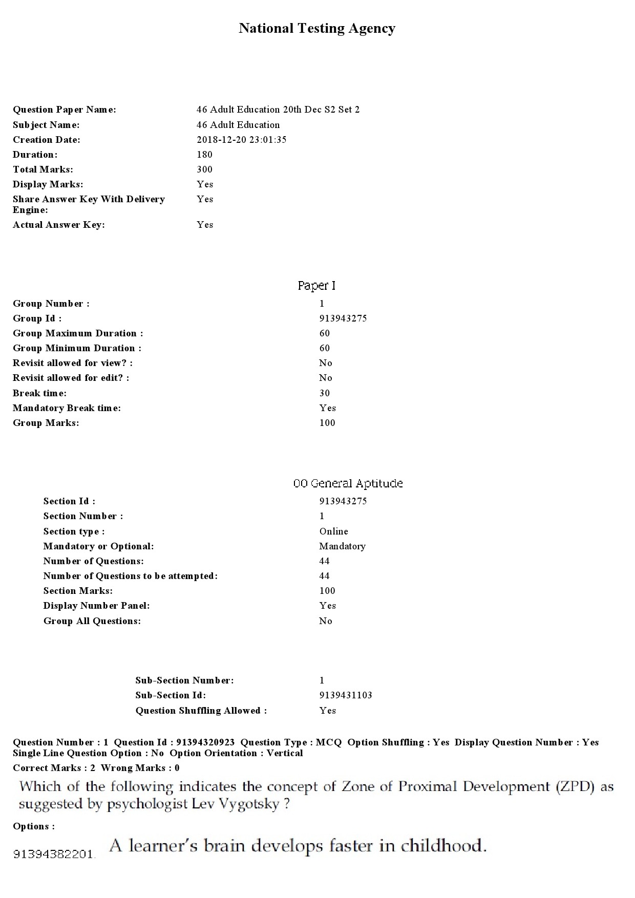 UGC NET Adult Education Question Paper December 2018 1