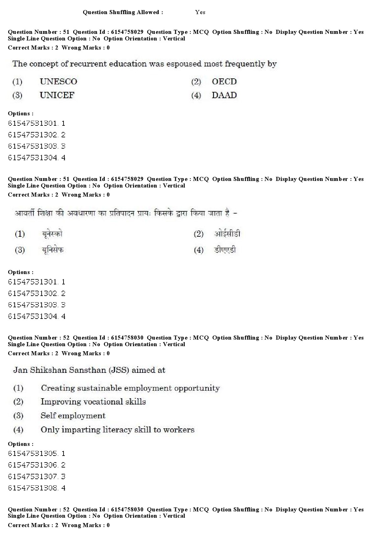 UGC NET Adult Education Question Paper December 2019 54