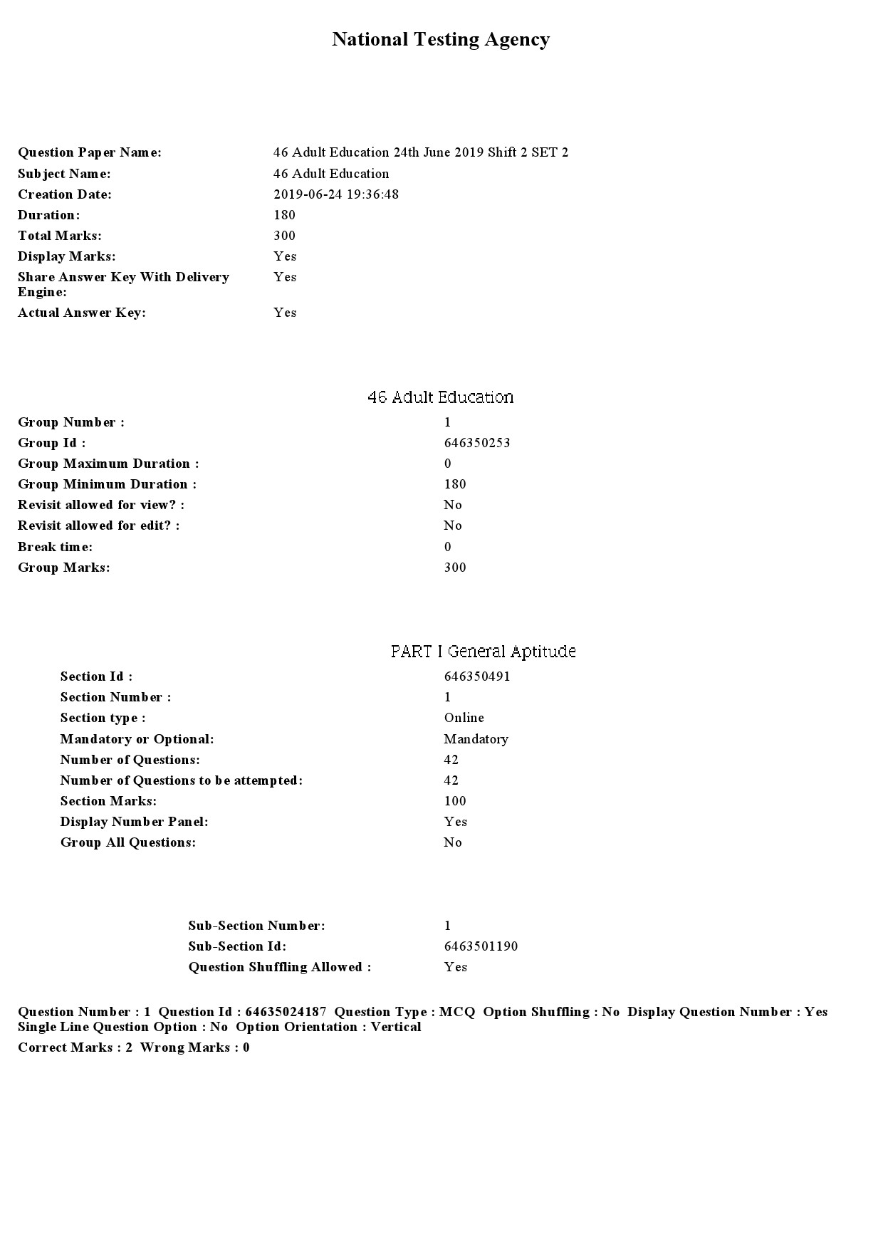 UGC NET Adult Education Question Paper June 2019 1