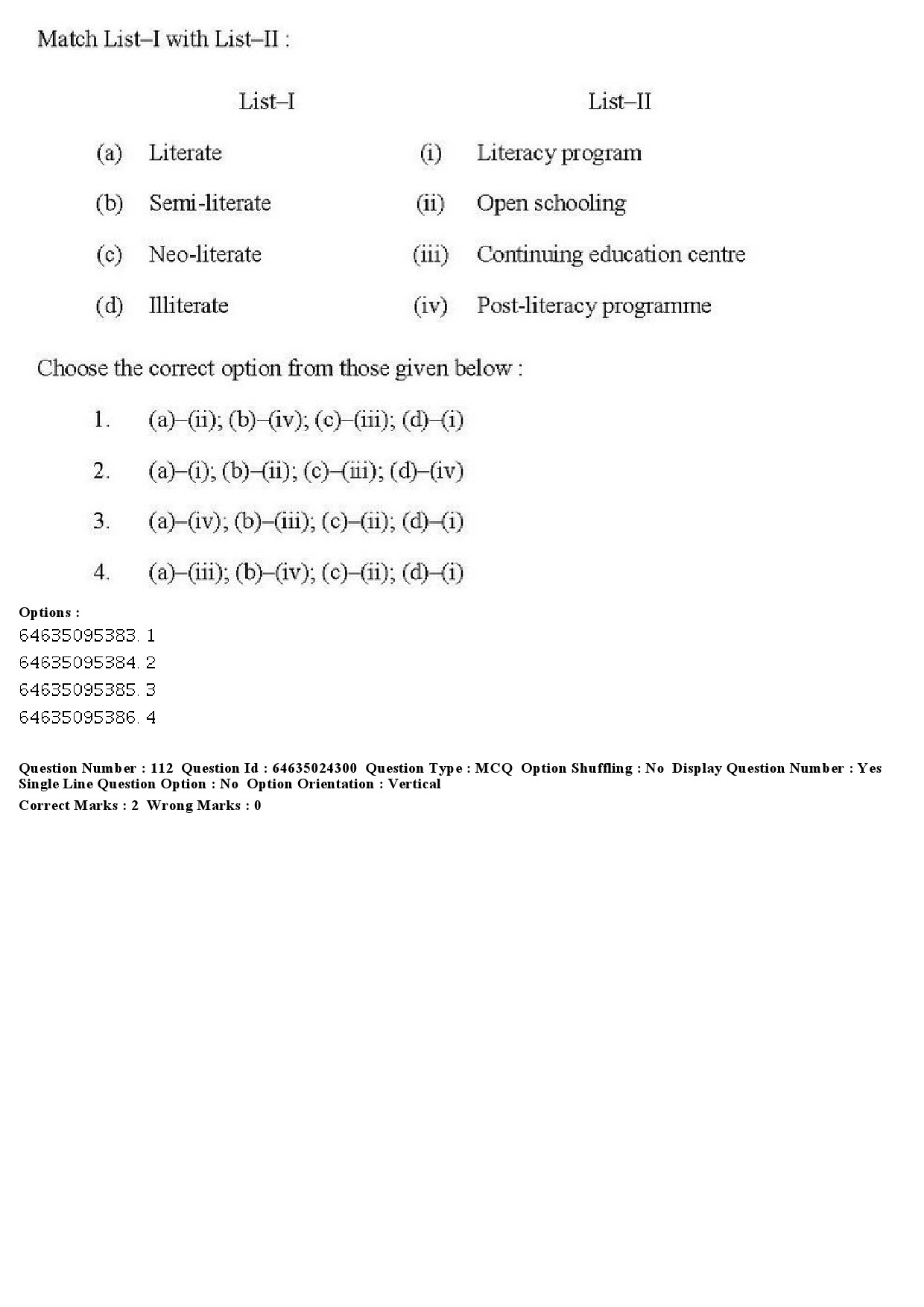 UGC NET Adult Education Question Paper June 2019 120