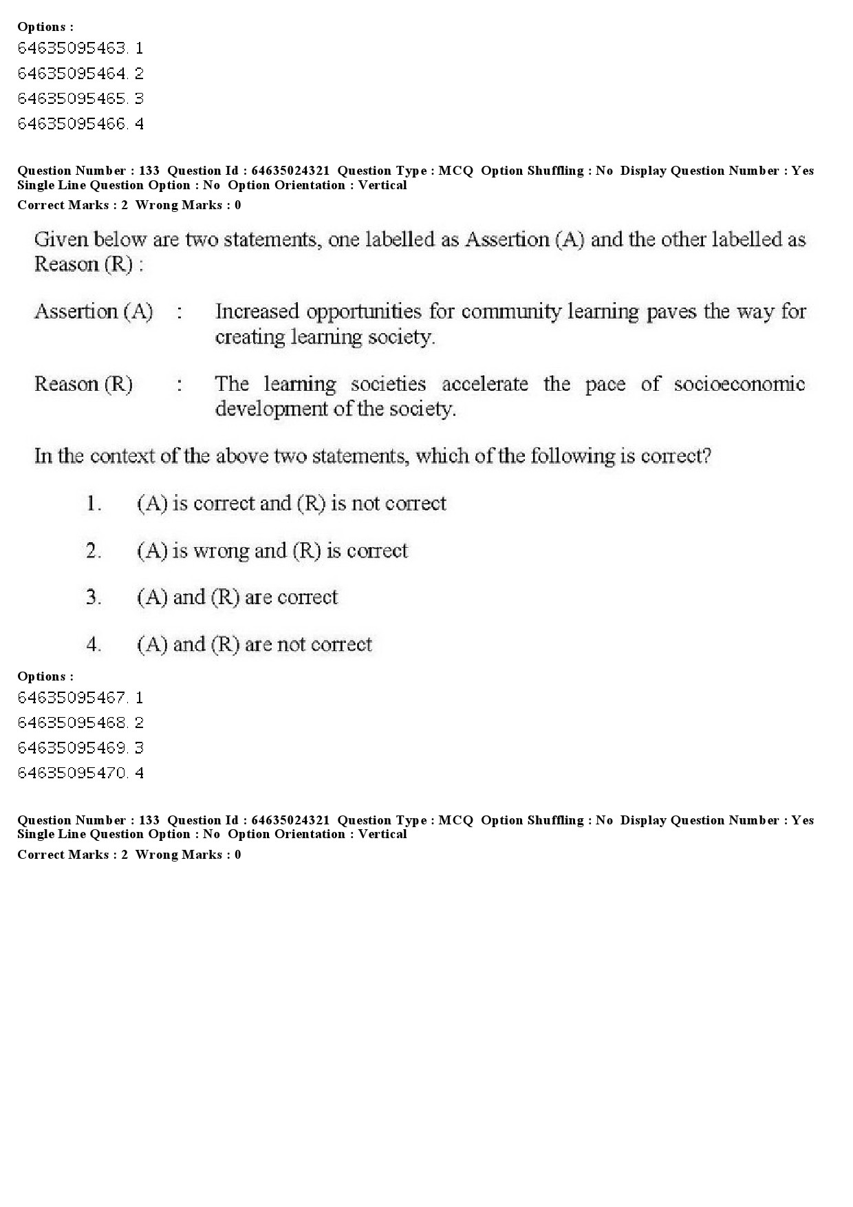 UGC NET Adult Education Question Paper June 2019 158