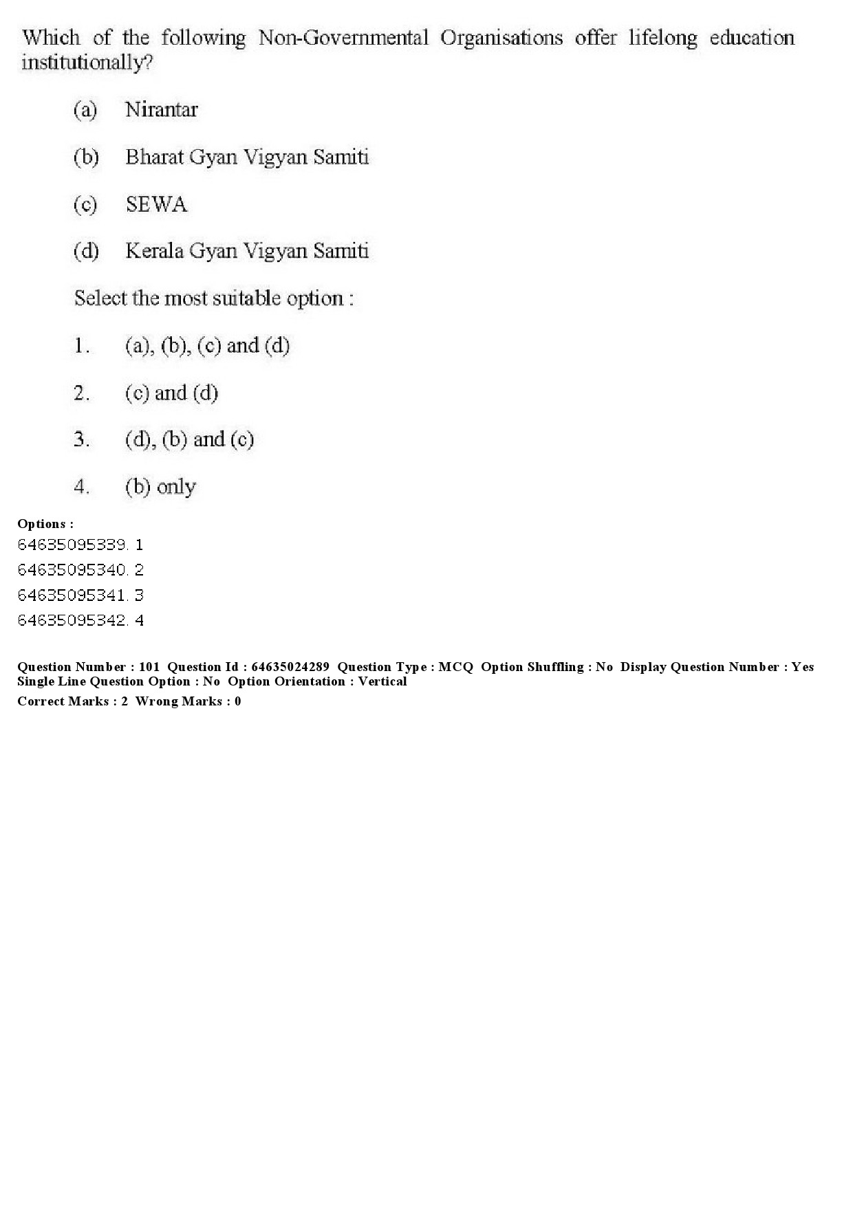 UGC NET Adult Education Question Paper June 2019 98