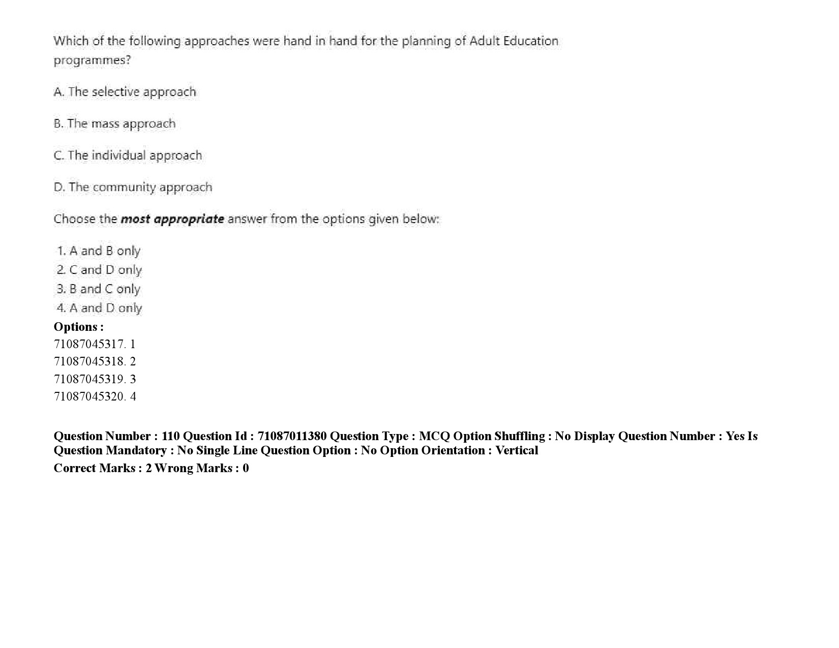 UGC NET Adult Education Question Paper September 2020 159