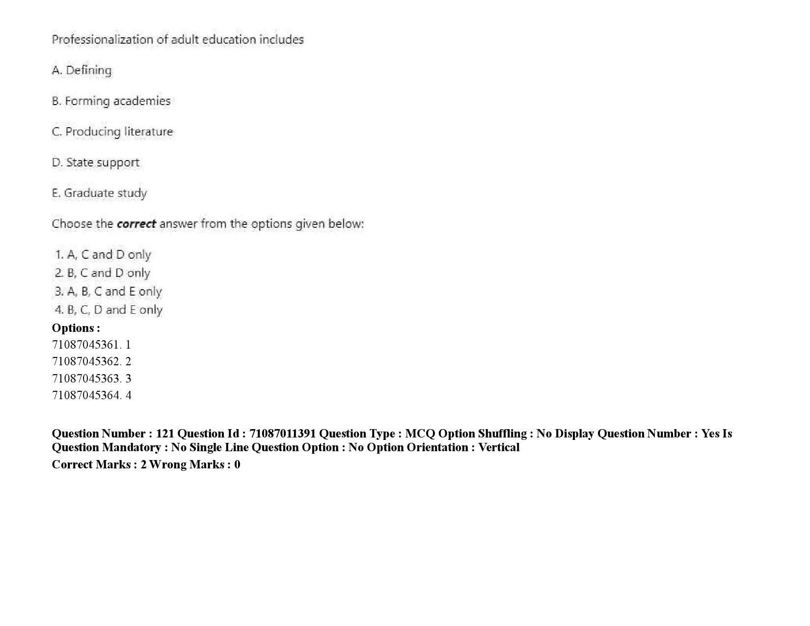 UGC NET Adult Education Question Paper September 2020 181