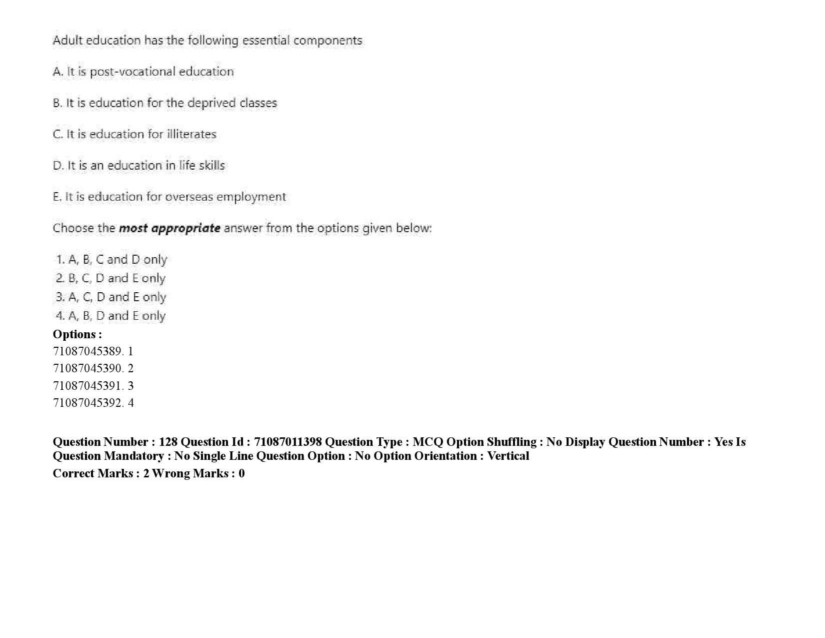 UGC NET Adult Education Question Paper September 2020 195