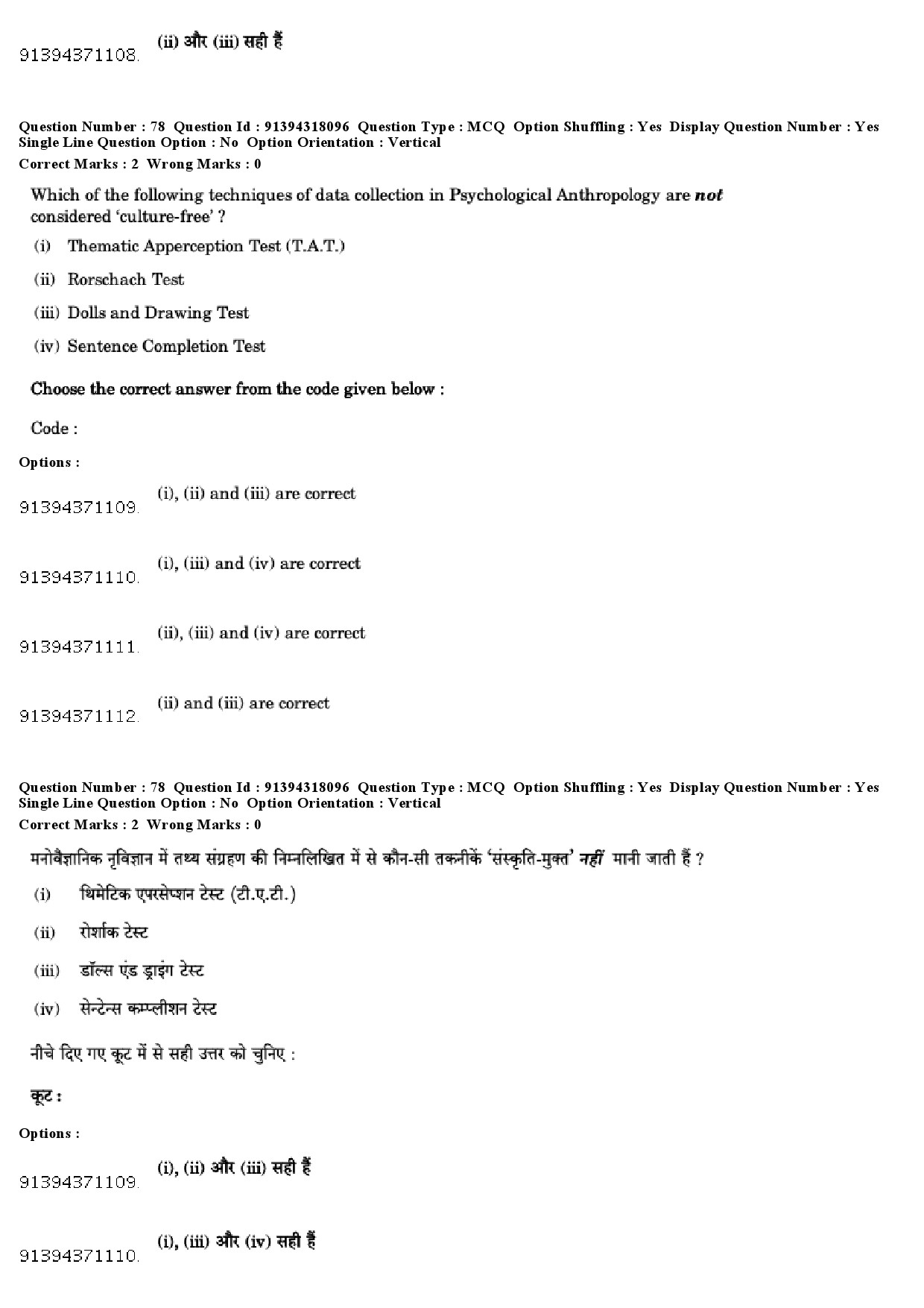 UGC NET Anthropology Question Paper December 2018 67