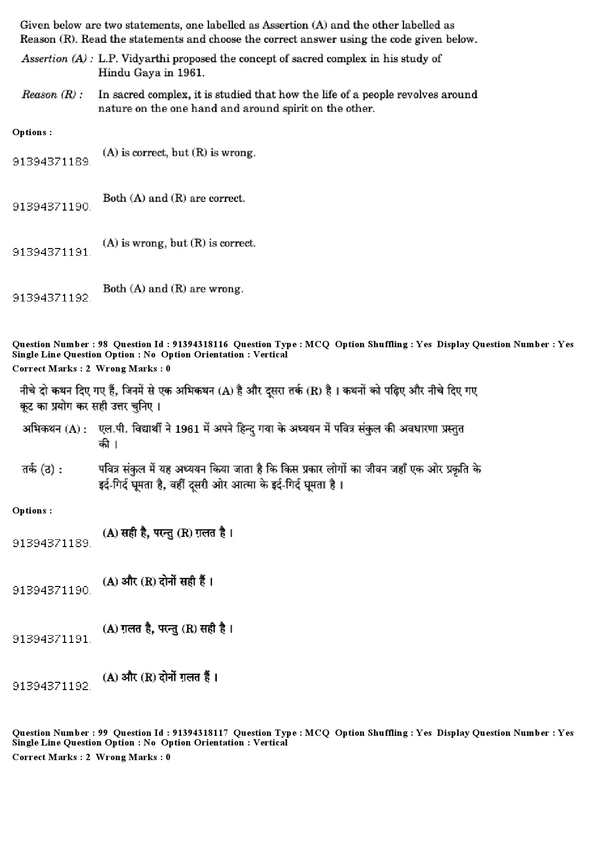 UGC NET Anthropology Question Paper December 2018 87