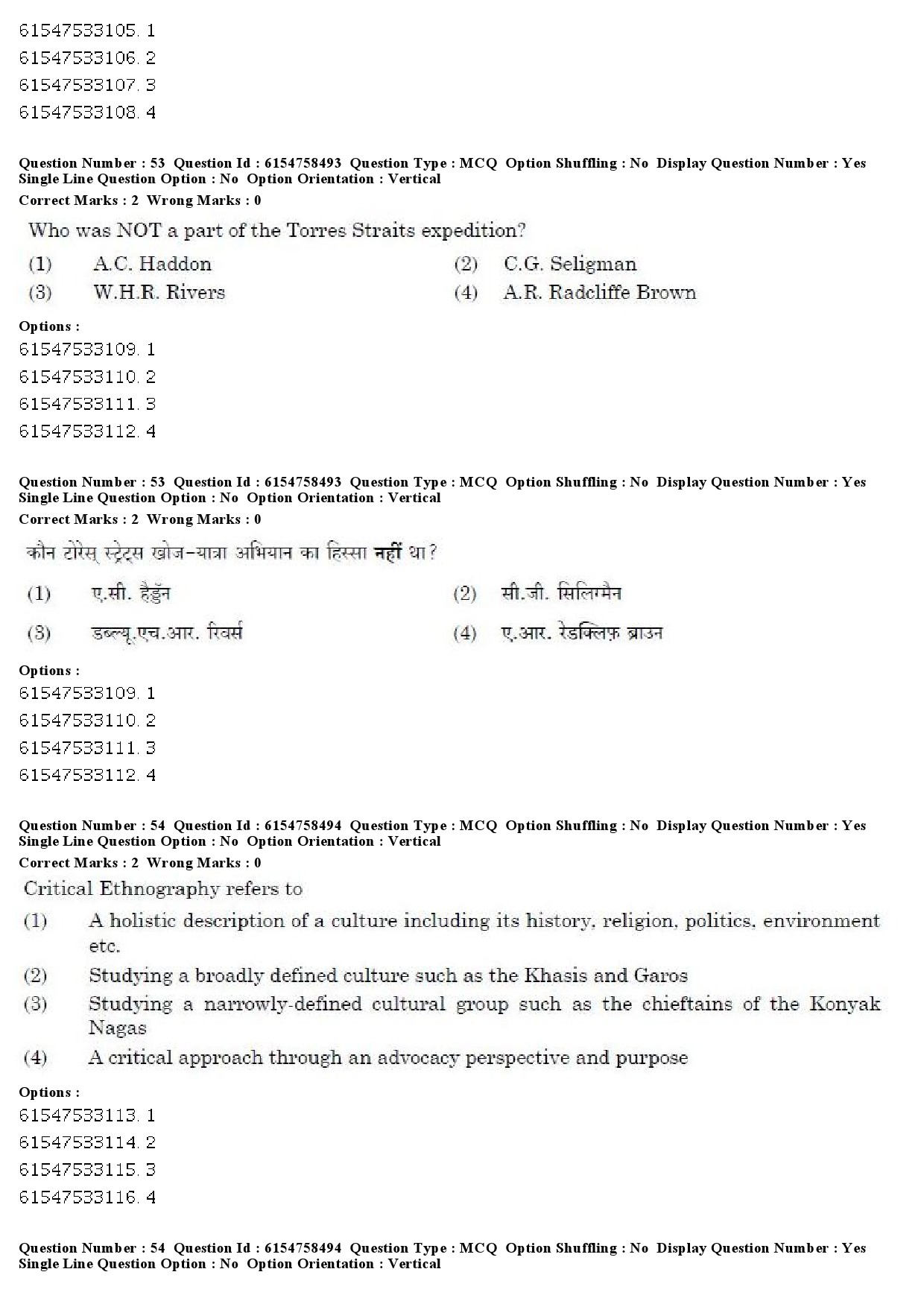 UGC NET Anthropology Question Paper December 2019 55