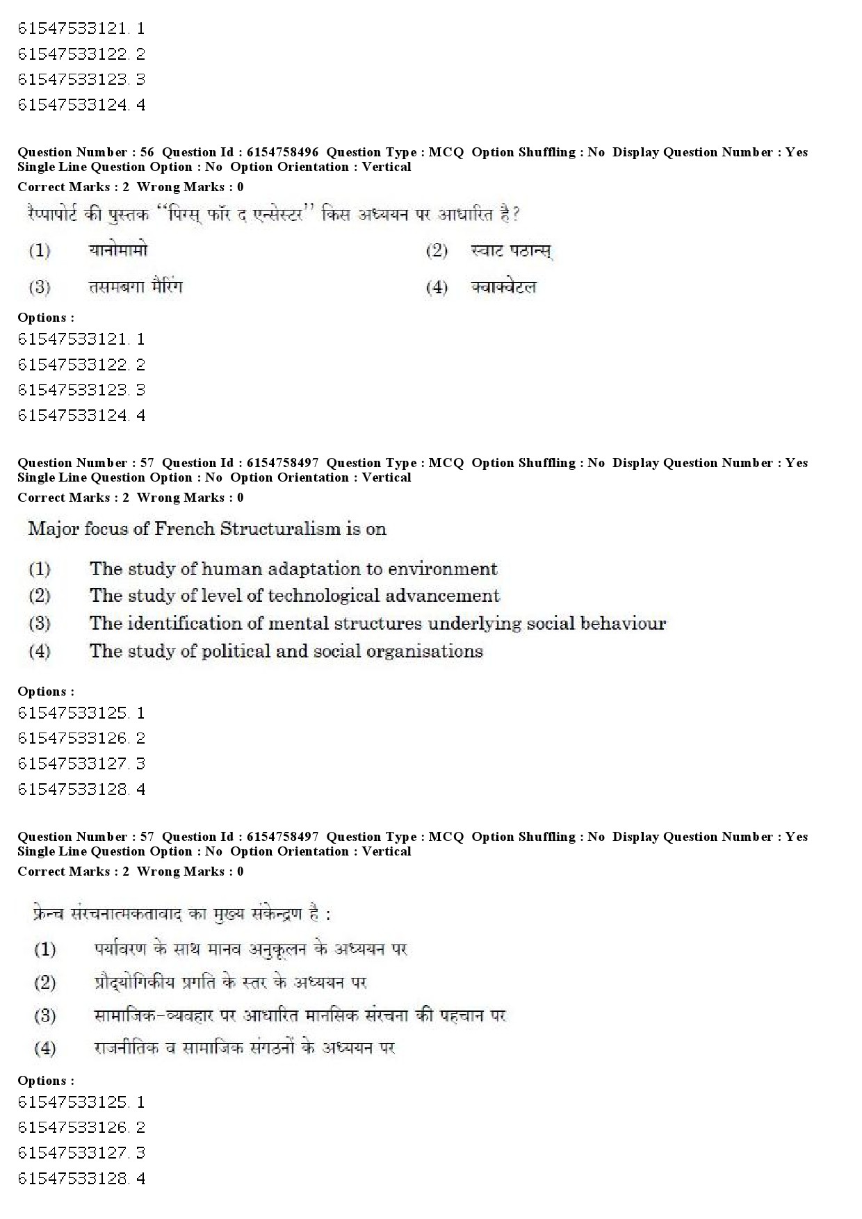 UGC NET Anthropology Question Paper December 2019 57