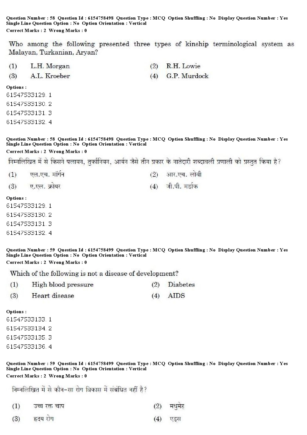 UGC NET Anthropology Question Paper December 2019 58