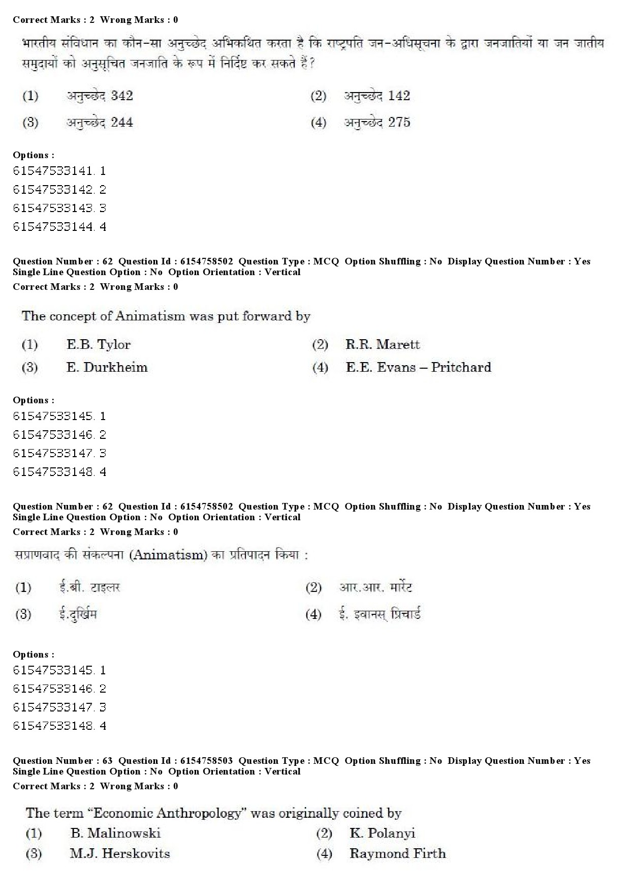 UGC NET Anthropology Question Paper December 2019 60