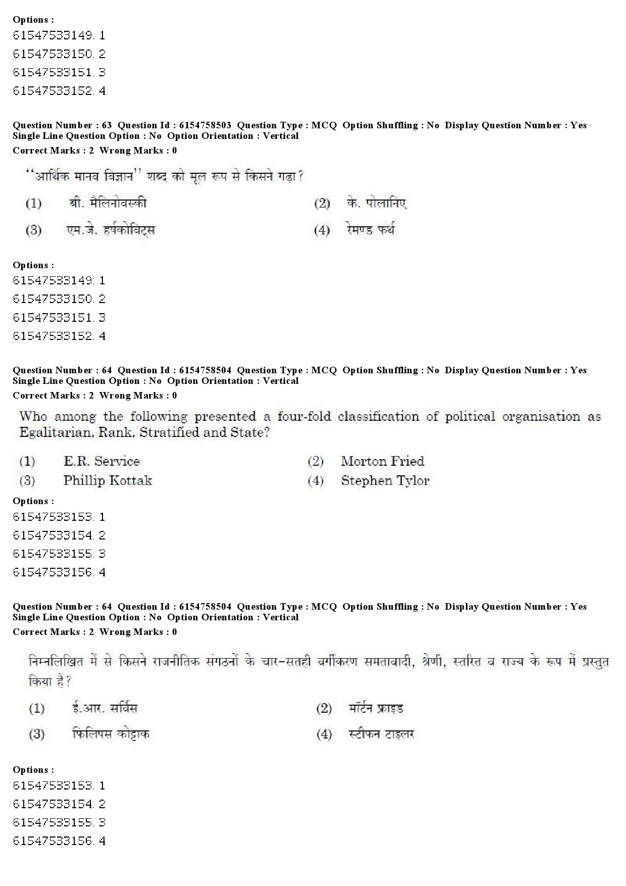 UGC NET Anthropology Question Paper December 2019 61