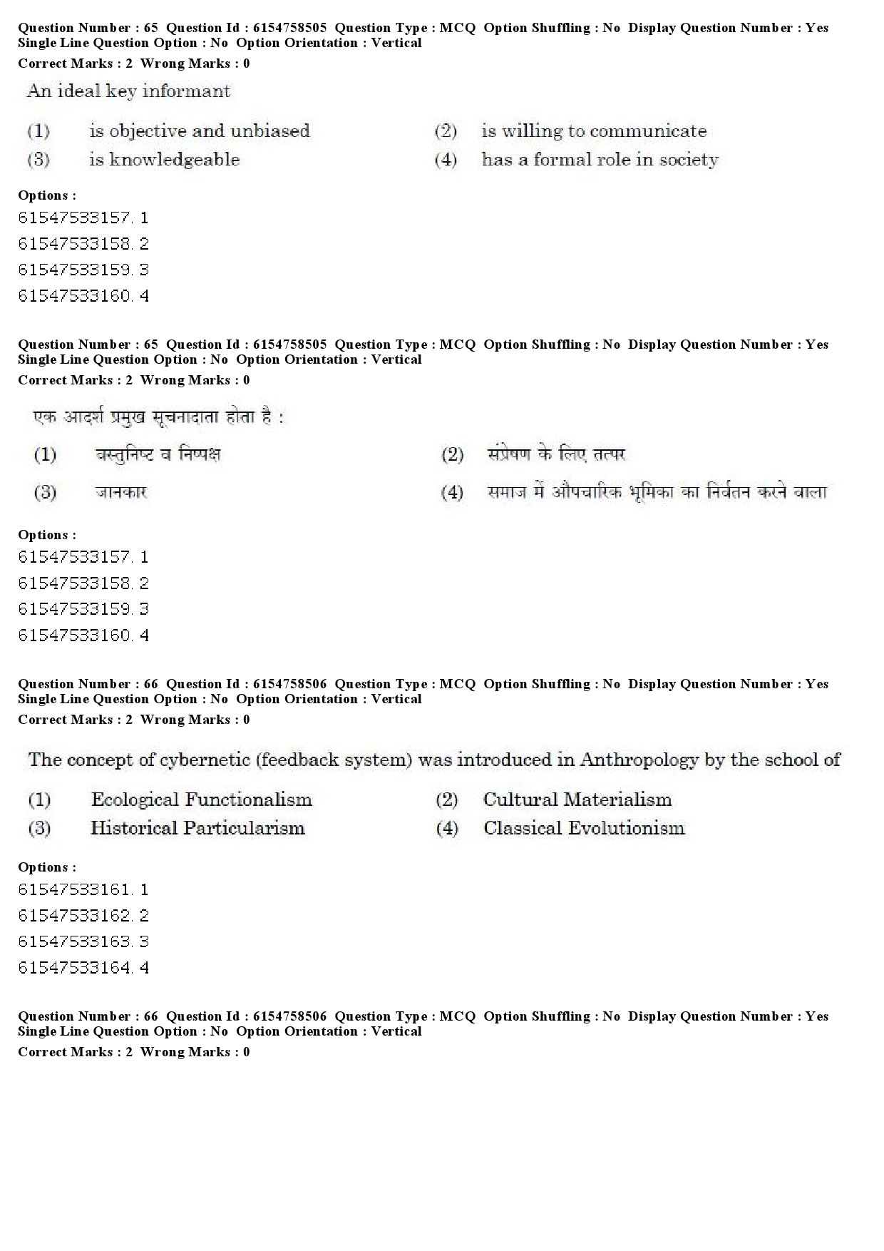 UGC NET Anthropology Question Paper December 2019 62