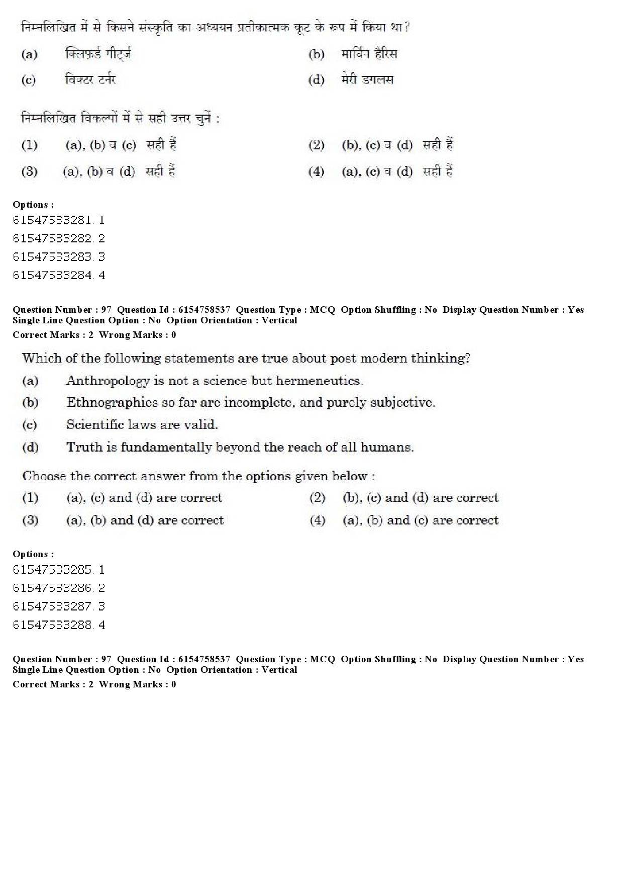 UGC NET Anthropology Question Paper December 2019 83