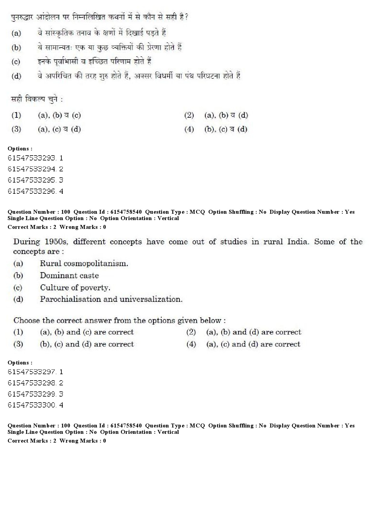 UGC NET Anthropology Question Paper December 2019 86