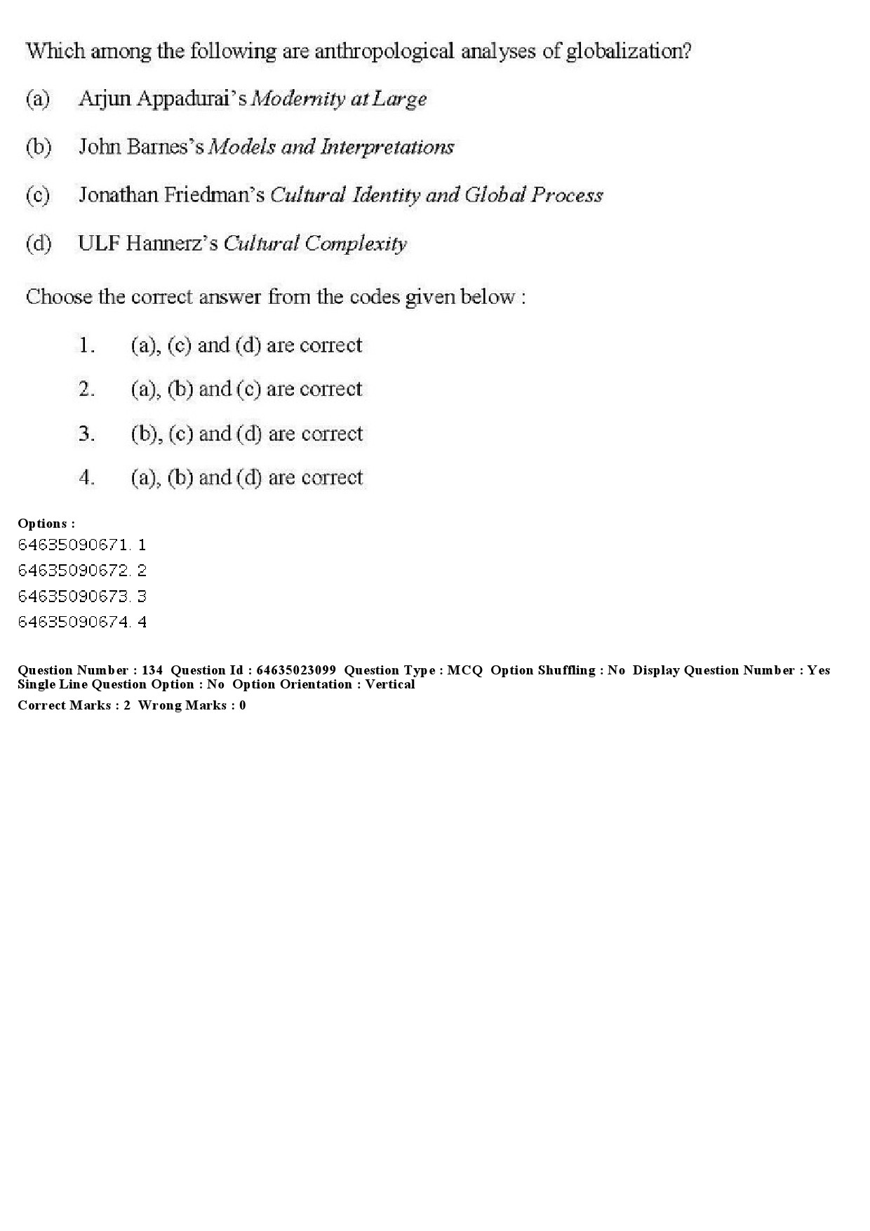 UGC NET Anthropology Question Paper June 2019 133