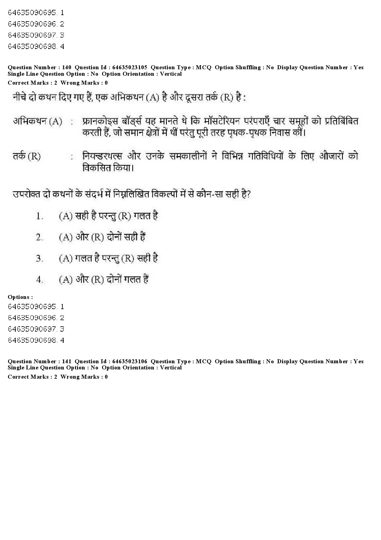 UGC NET Anthropology Question Paper June 2019 141