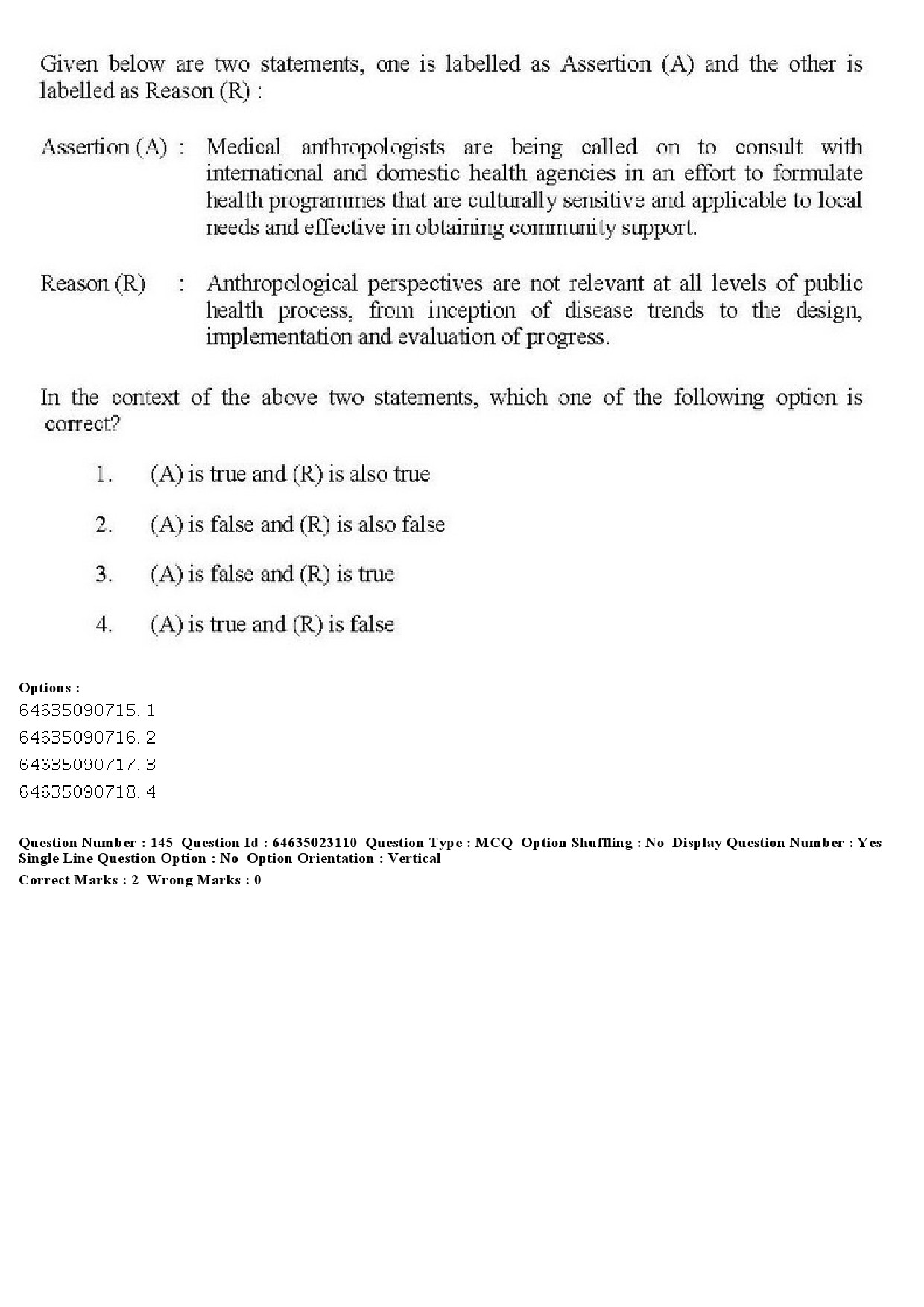 UGC NET Anthropology Question Paper June 2019 148