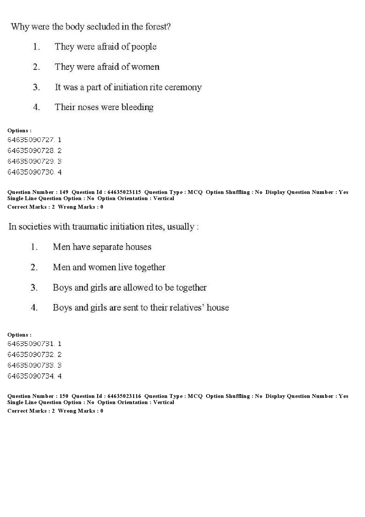 UGC NET Anthropology Question Paper June 2019 152