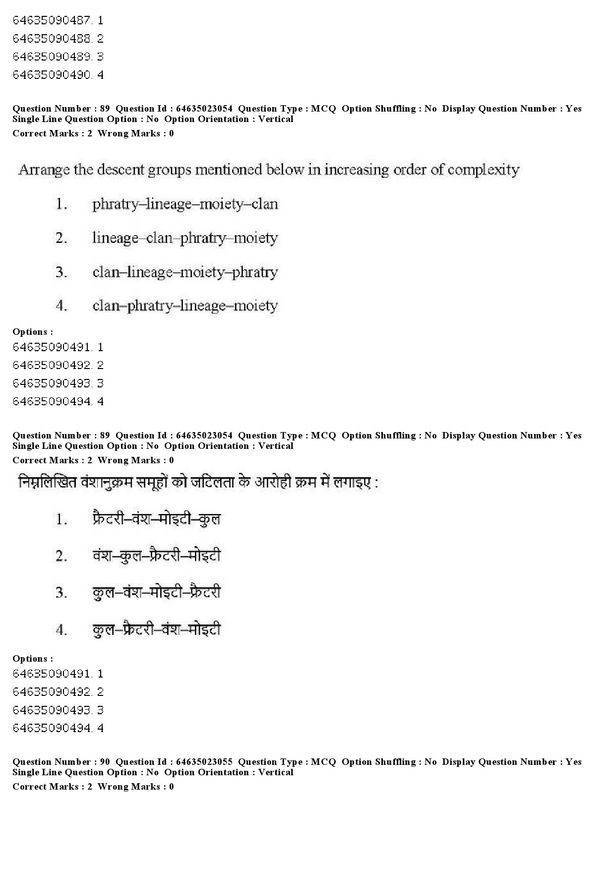 UGC NET Anthropology Question Paper June 2019 74