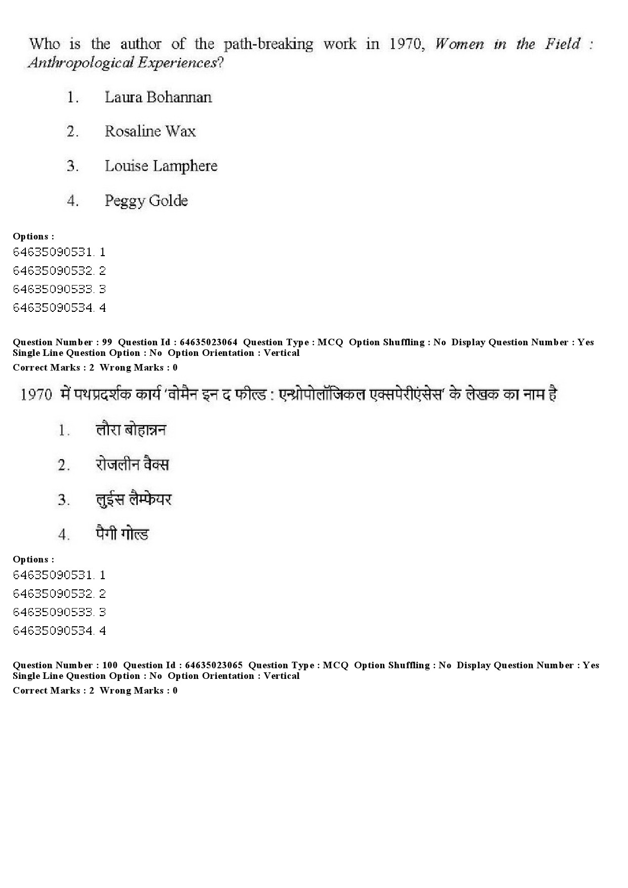 UGC NET Anthropology Question Paper June 2019 83